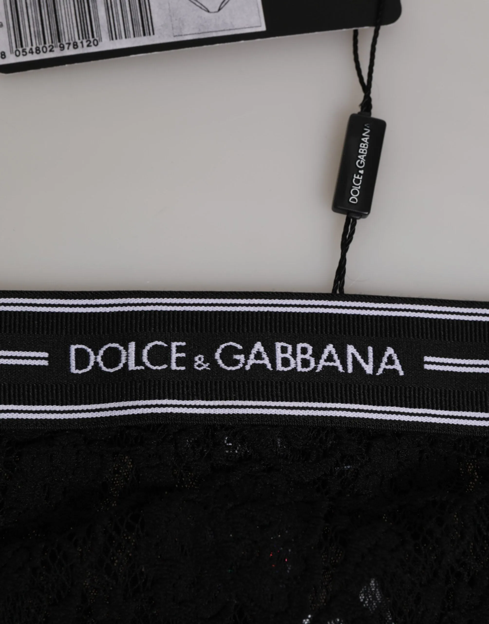 Dolce & Gabbana Black Lace Slip Brief Logo Waistband Underwear sold by Siebentaschen product image thumbnail 3