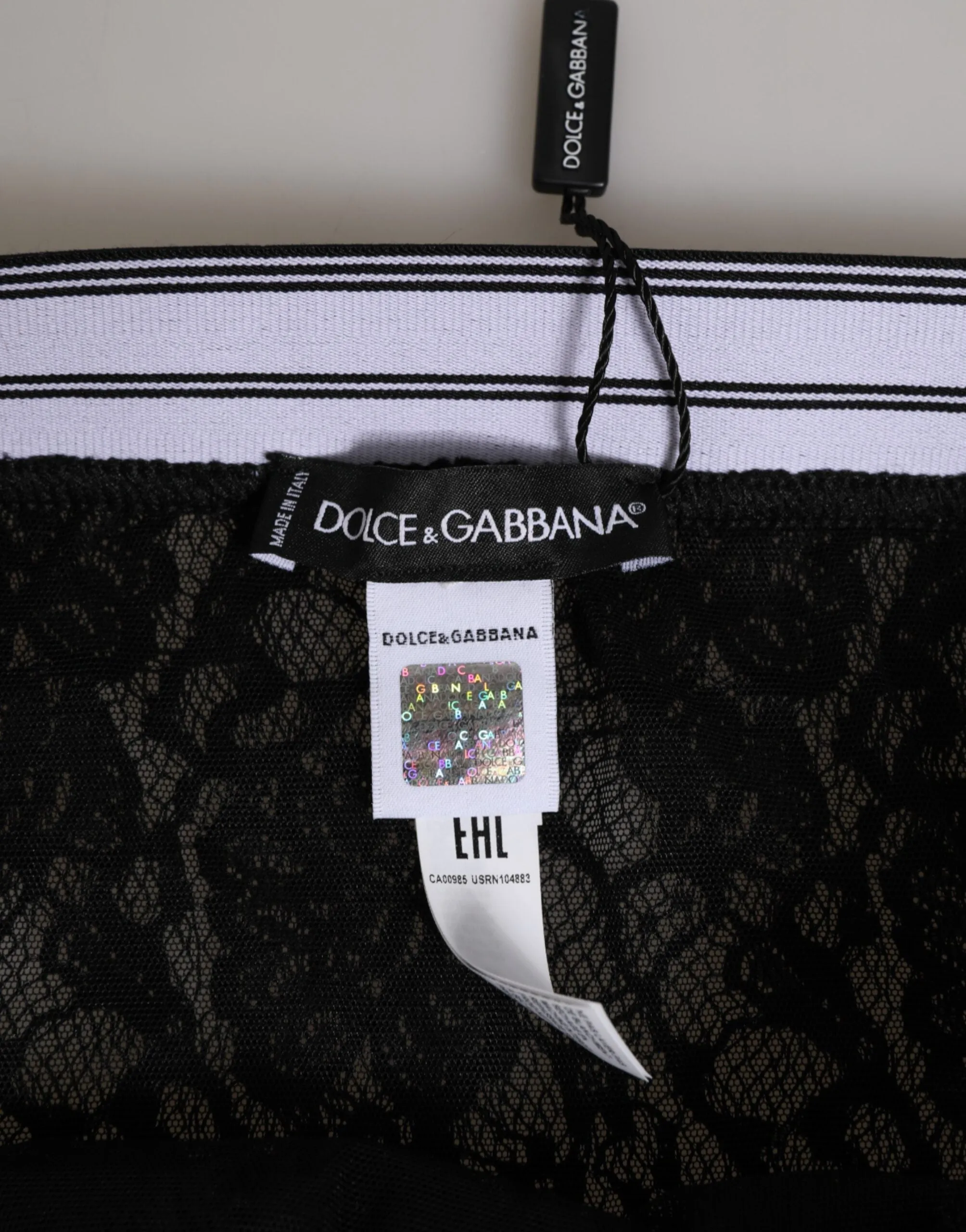 Dolce & Gabbana Black Lace Slip Brief Logo Waistband Underwear sold by Siebentaschen product image thumbnail 4