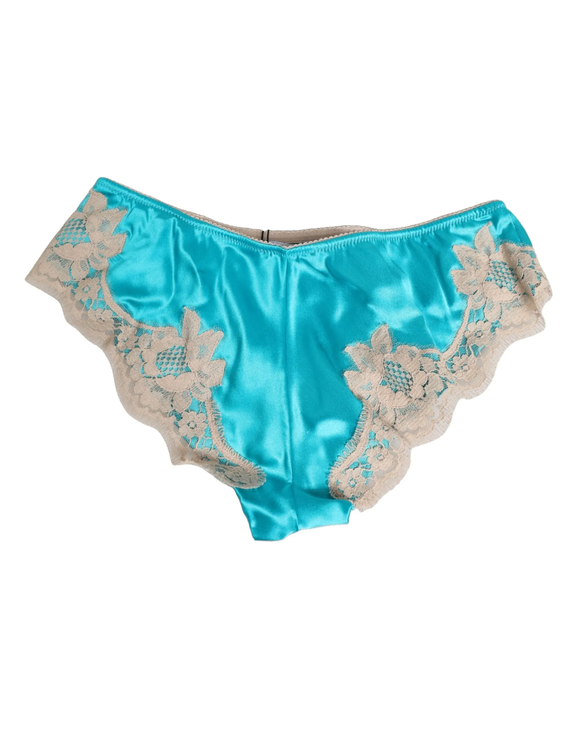 Dolce & Gabbana Blue Silk Satin Floral Lace Trim New Slip Underwear sold by Siebentaschen product image thumbnail 5