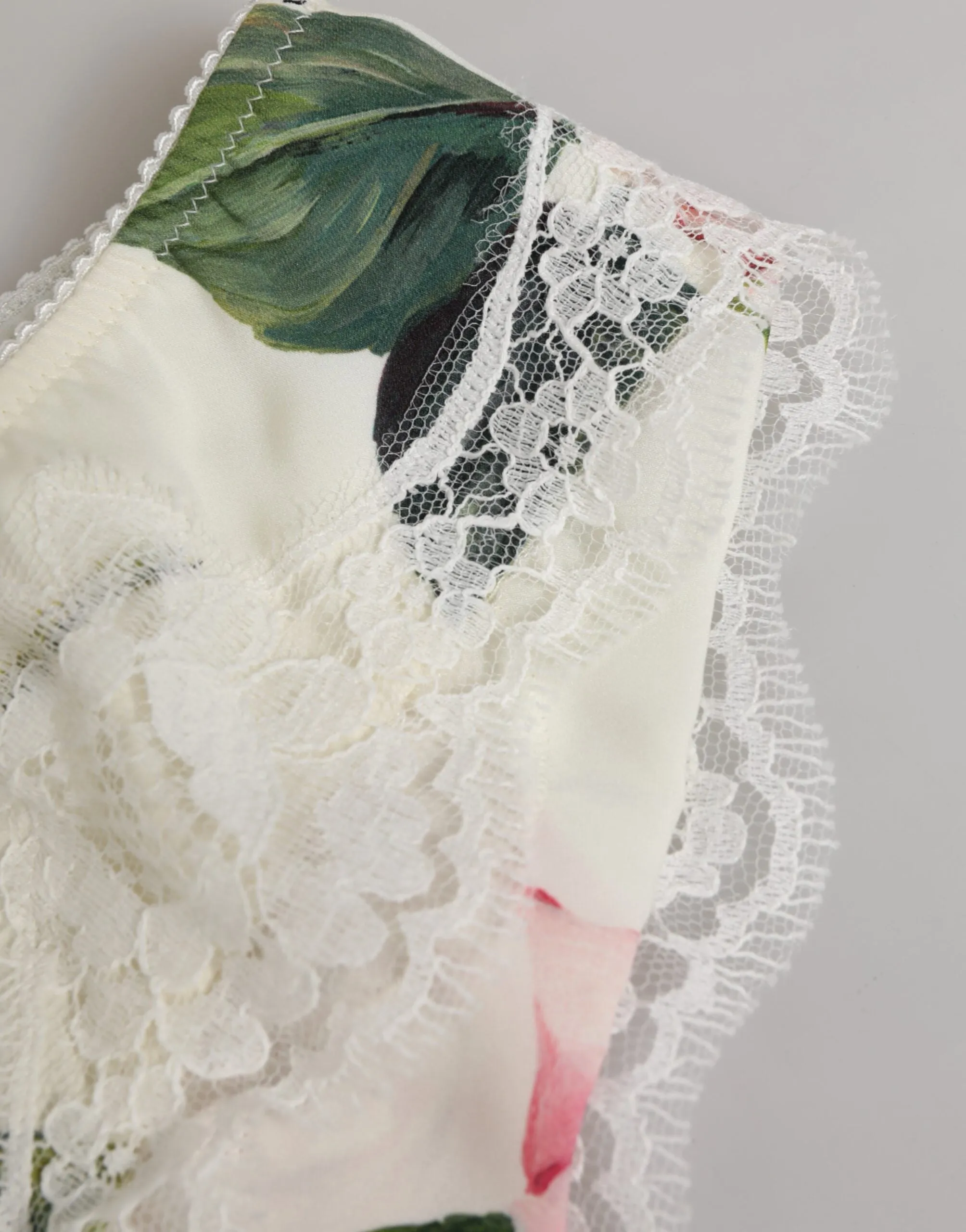 Dolce & Gabbana White Silk Satin Floral Lace Trim Slip Underwear sold by Siebentaschen product image thumbnail 5