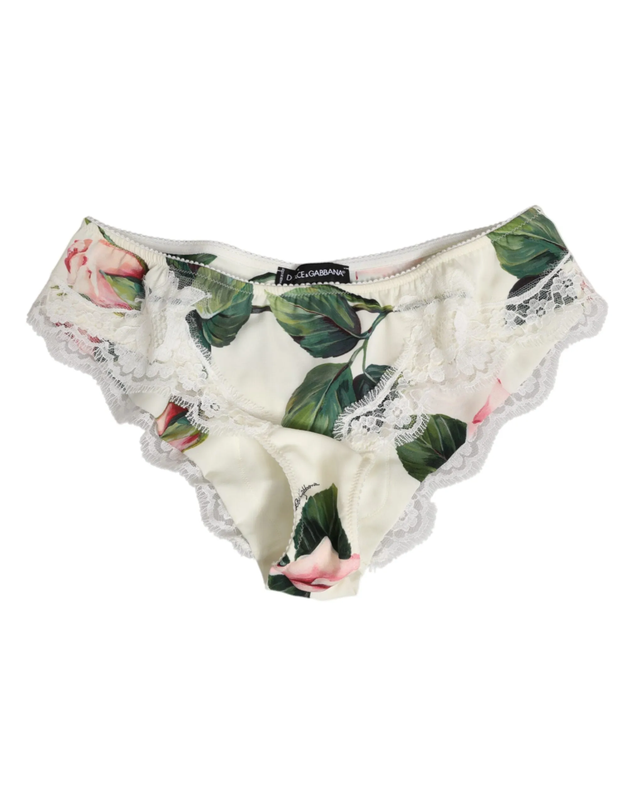 Dolce & Gabbana White Silk Satin Floral Lace Trim Slip Underwear sold by Siebentaschen product image thumbnail 2
