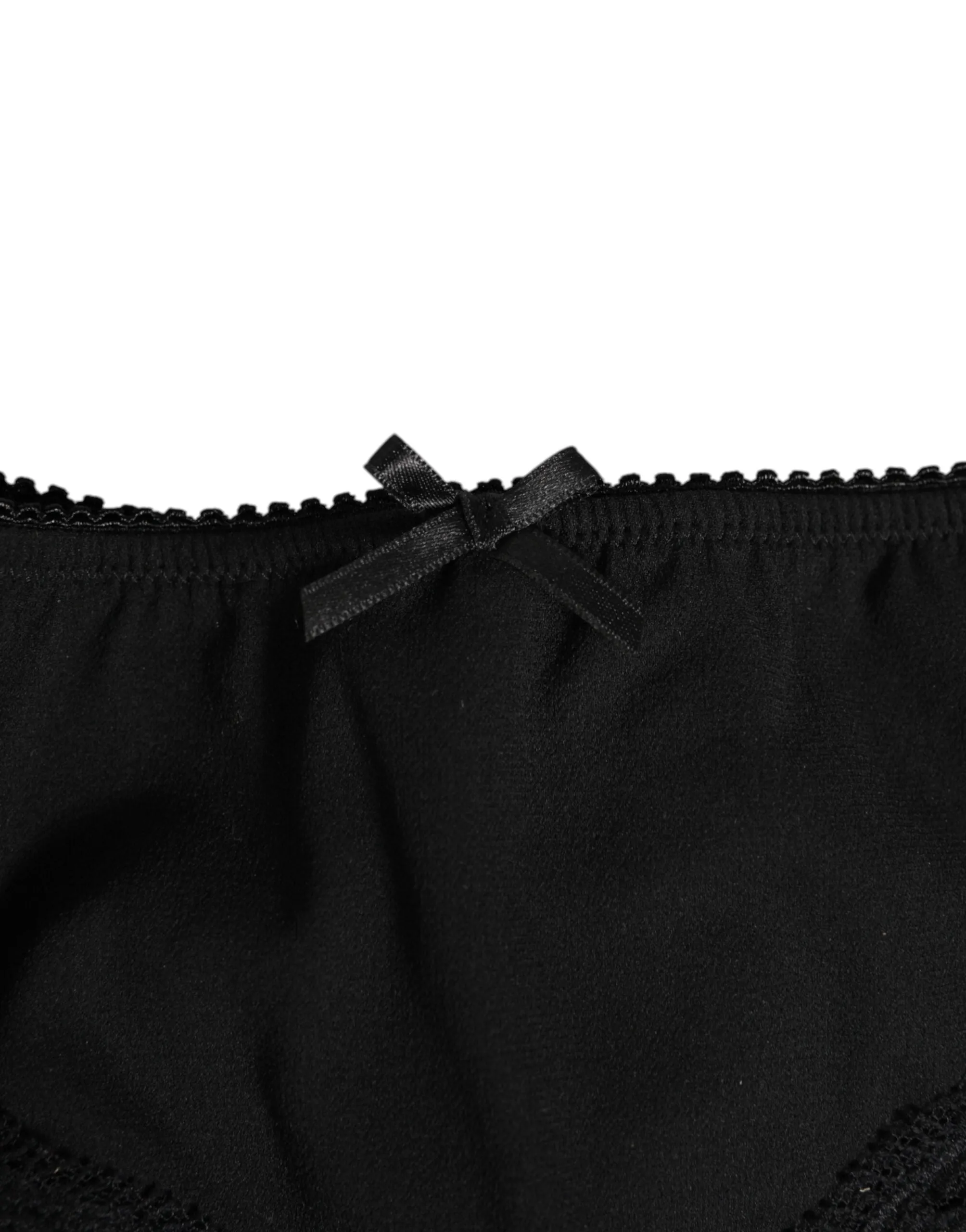 Dolce & Gabbana Black Silk Satin Floral Lace Panty Brief Underwear sold by Siebentaschen product image thumbnail 4