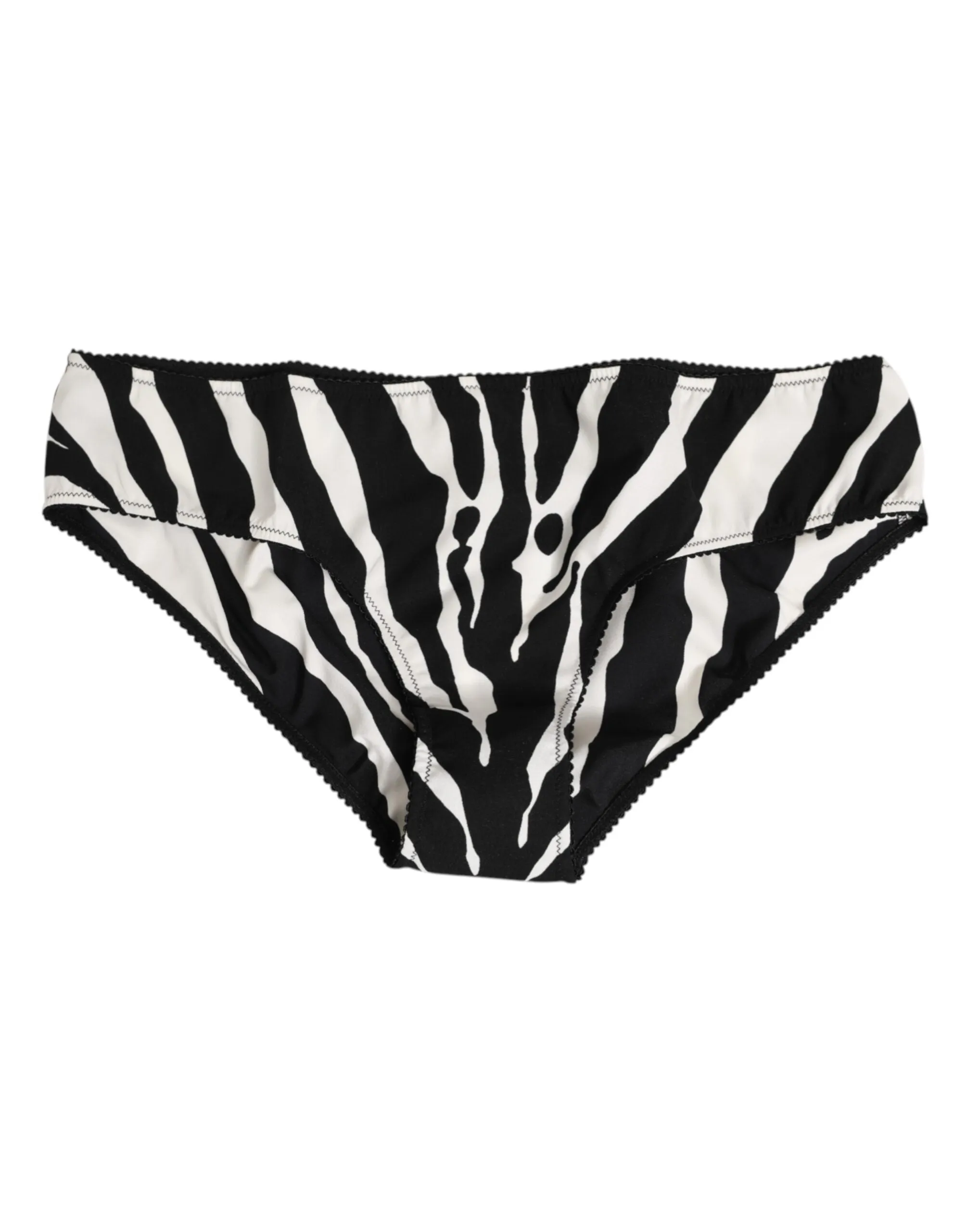 Dolce & Gabbana Black White Zebra Print Slip Briefs Underwear sold by Siebentaschen