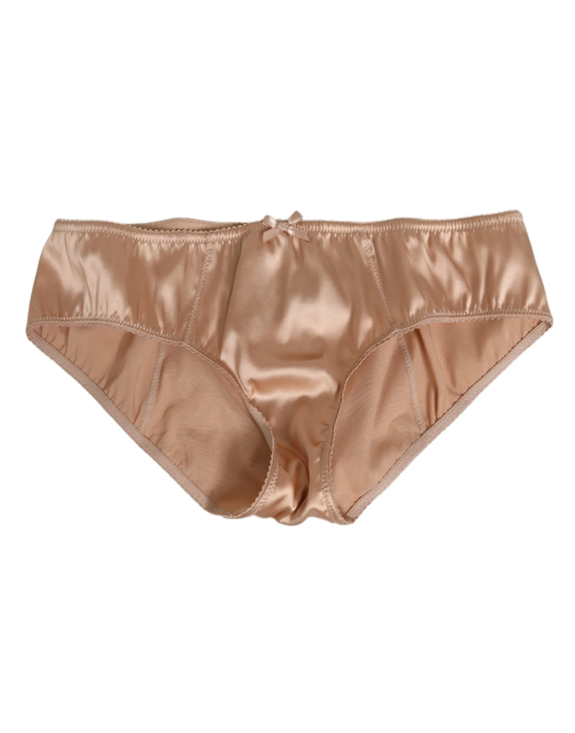 Dolce & Gabbana Beige Silk Satin Floral Lace Panty Brief Underwear sold by Siebentaschen