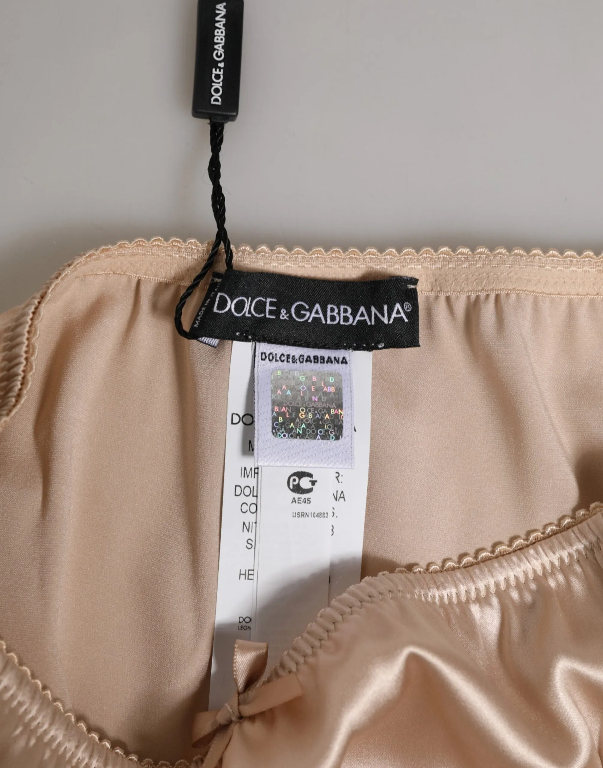 Dolce & Gabbana Beige Silk Satin Floral Lace Panty Brief Underwear sold by Siebentaschen product image thumbnail 5