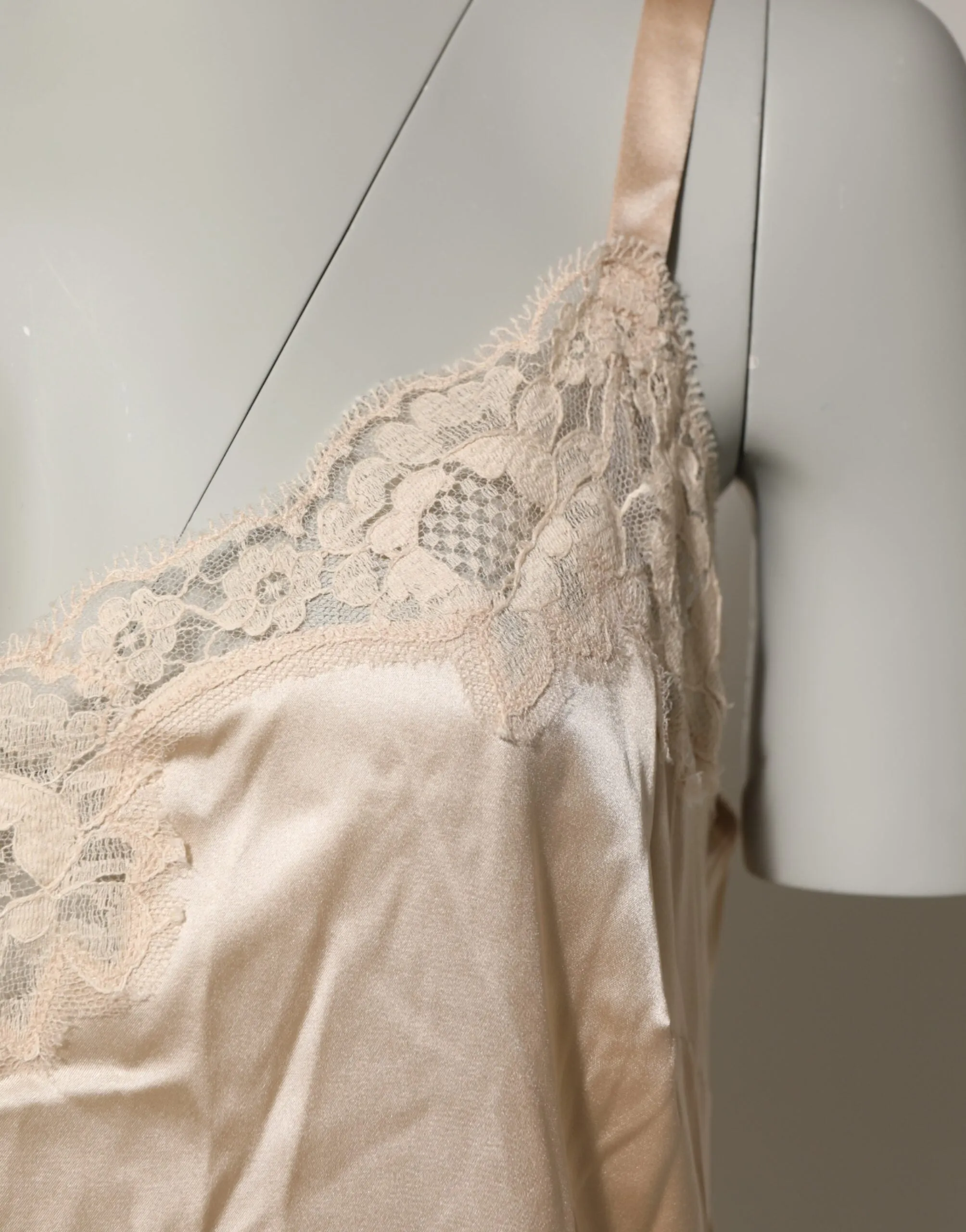 Dolce & Gabbana Nude Chemise Lingerie Silk Blend Lace Trim Dress sold by Siebentaschen product image thumbnail 3
