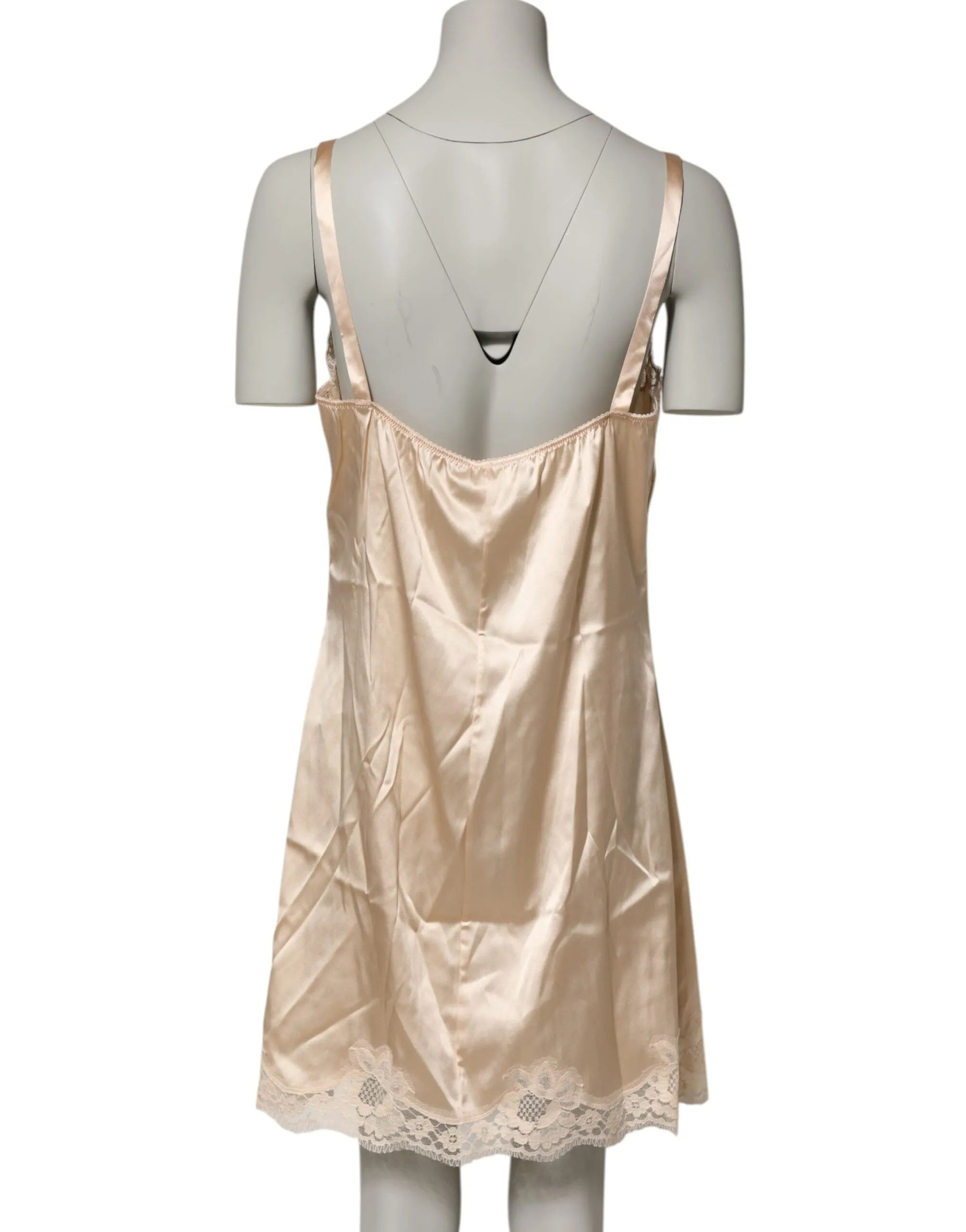 Dolce & Gabbana Nude Chemise Lingerie Silk Blend Lace Trim Dress sold by Siebentaschen product image thumbnail 4