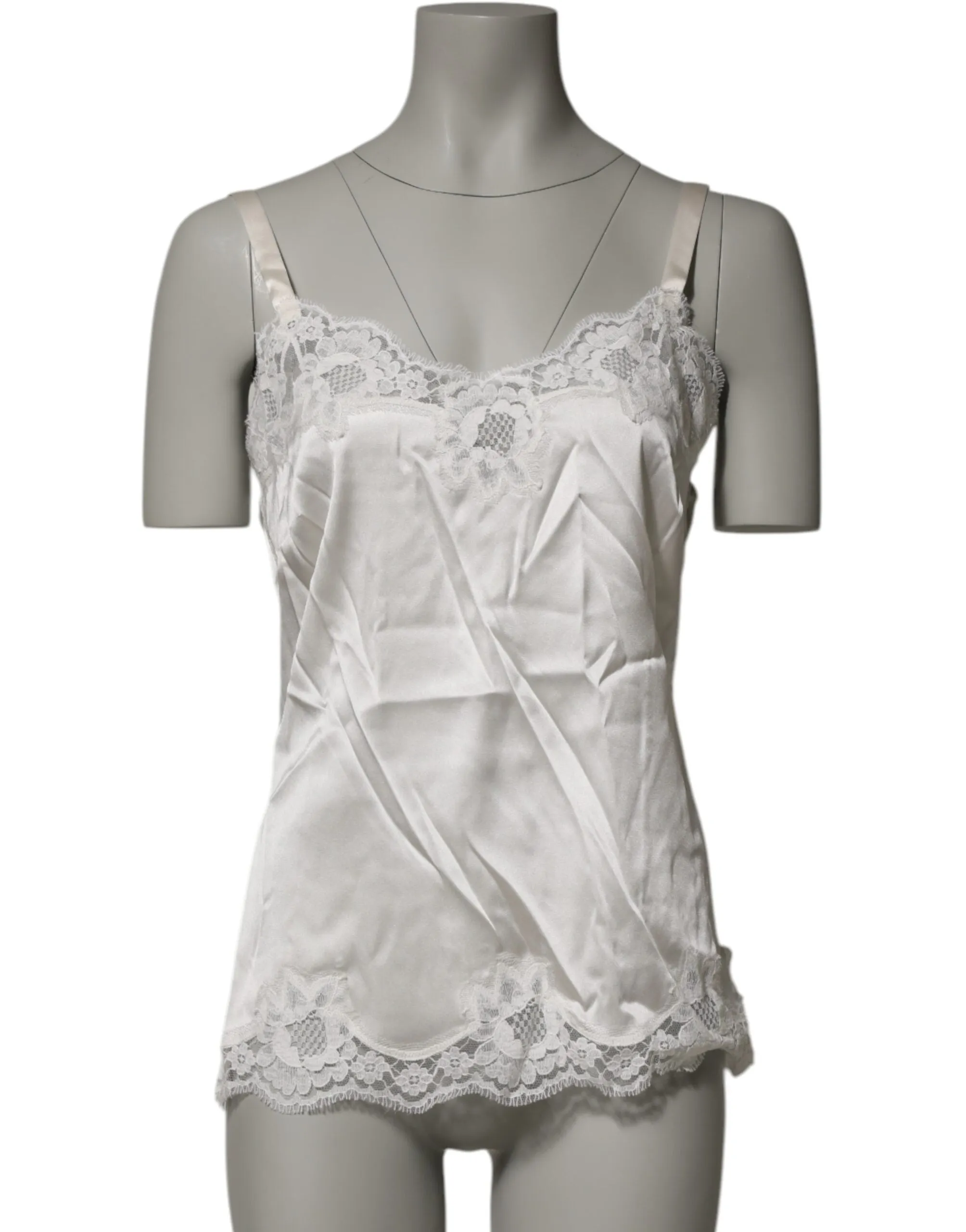 Dolce & Gabbana Off White Floral Lace Tank Lingerie Top Underwear sold by Siebentaschen product image thumbnail 2