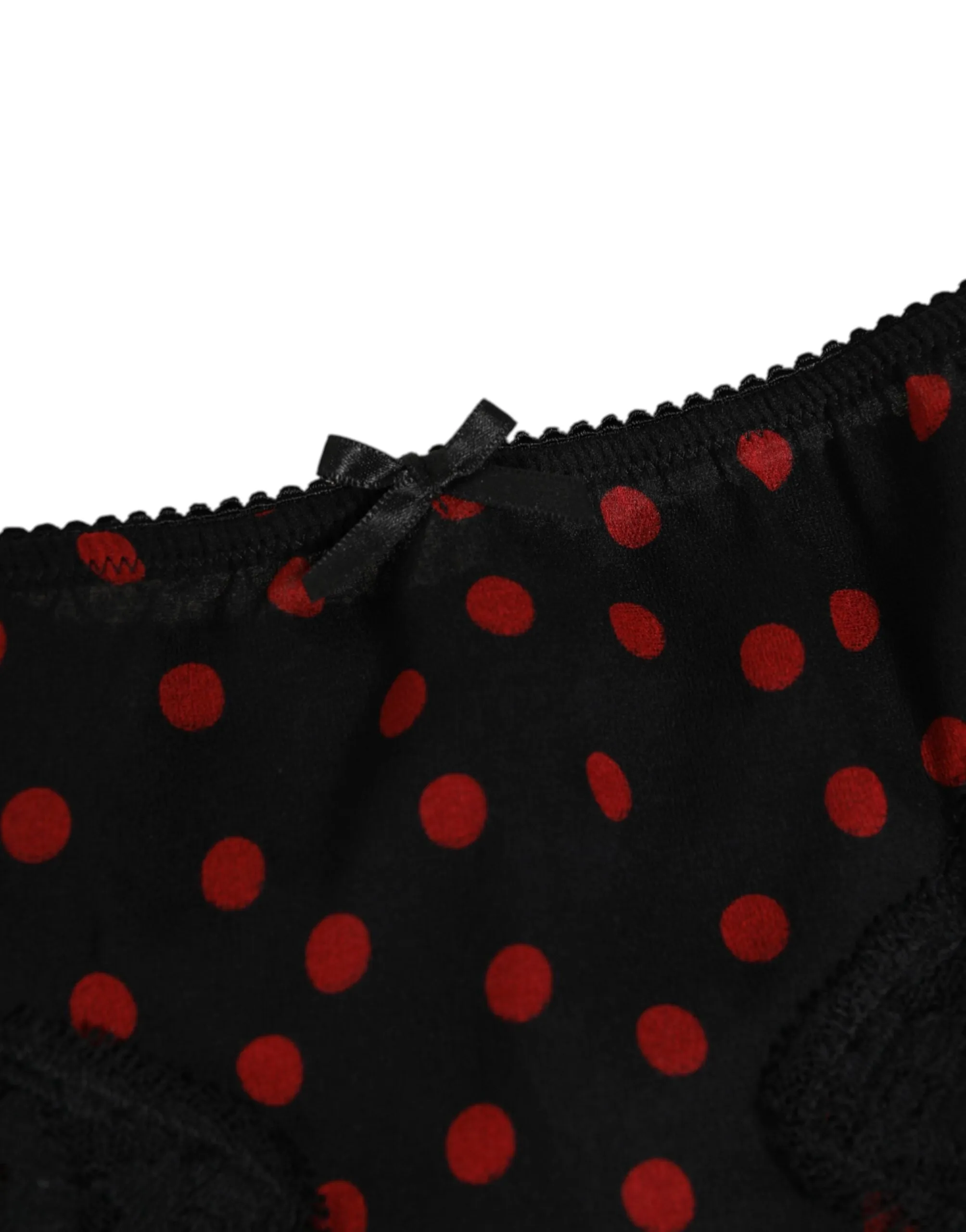 Dolce & Gabbana Black Polka Dotted Silk Low Waist Panty Underwear sold by Siebentaschen product image thumbnail 3