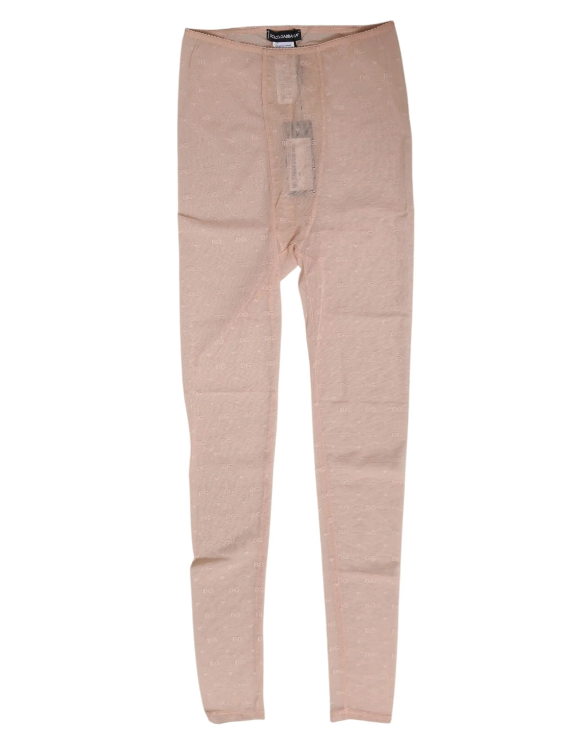 Dolce & Gabbana Beige Nylon Logo Lace Leggings Pants Underwear sold by Siebentaschen