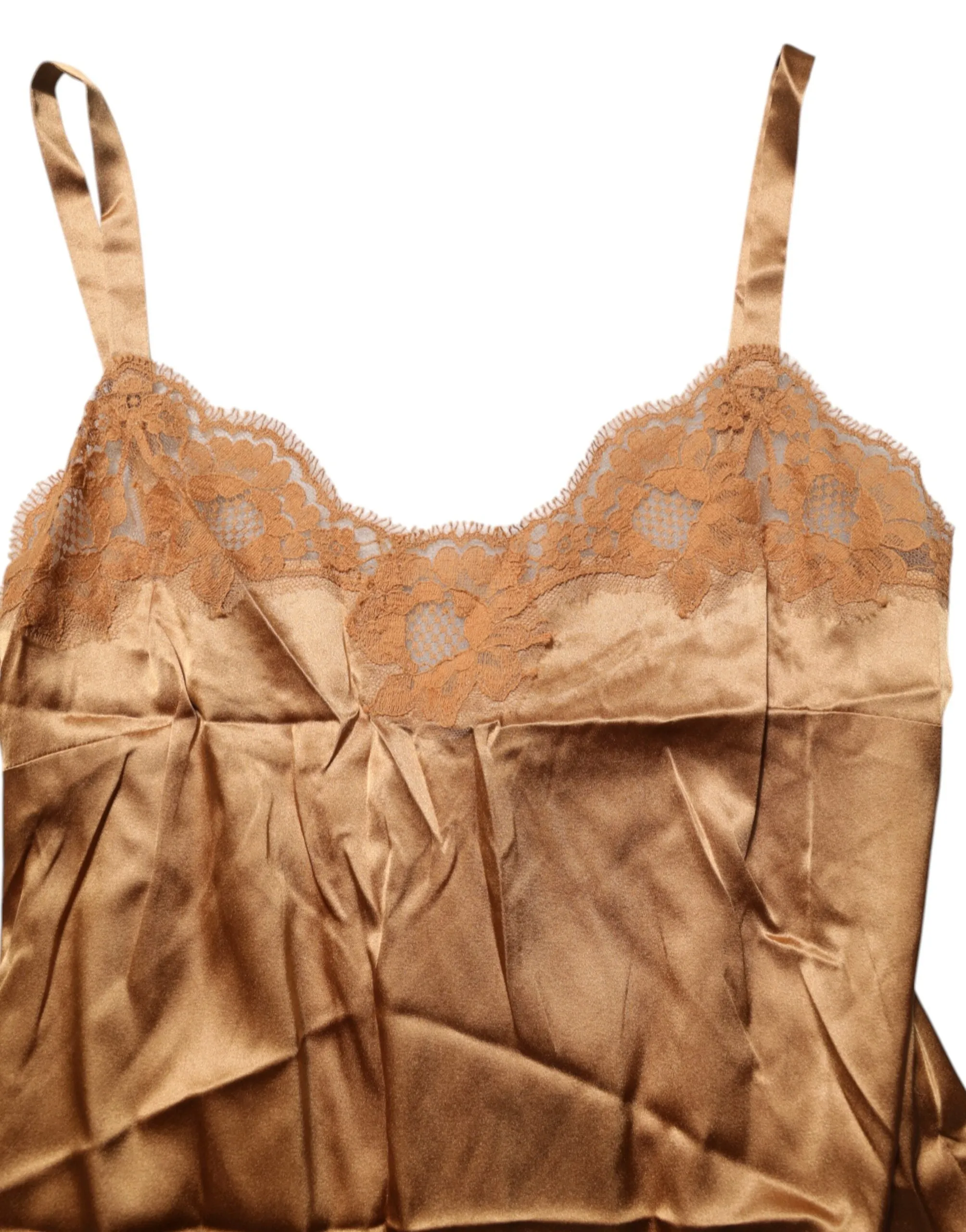 Dolce & Gabbana Brown Floral Lace Tank Lingerie Sleepwear Underwear sold by Siebentaschen product image thumbnail 5