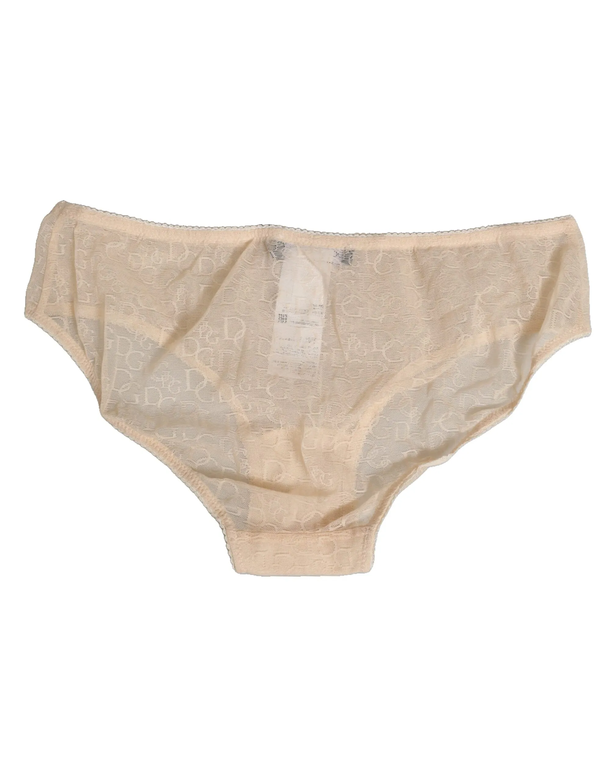 Dolce & Gabbana Beige DG Logo Lace Mid Waist Panty Underwear sold by Siebentaschen product image thumbnail 5