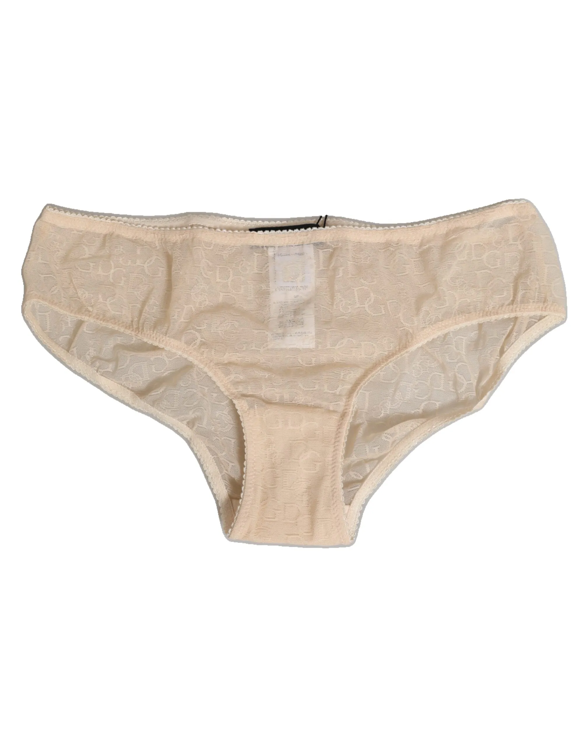 Dolce & Gabbana Beige DG Logo Lace Mid Waist Panty Underwear sold by Siebentaschen product image thumbnail 2