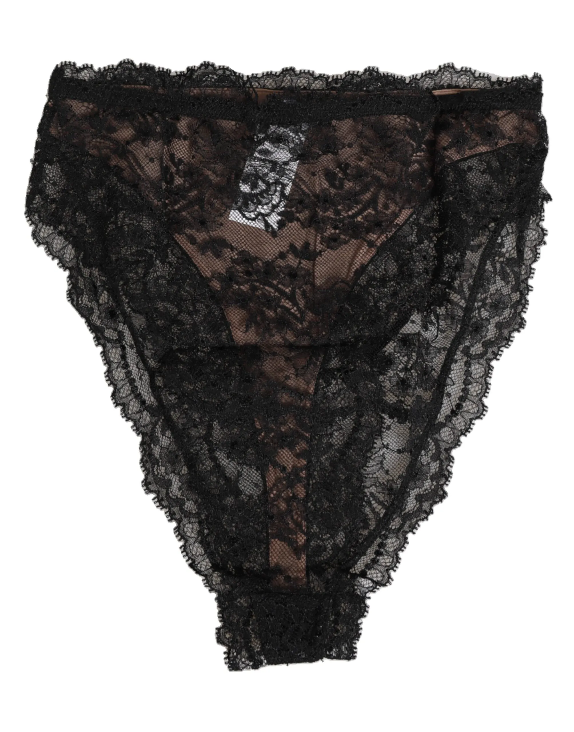 Dolce & Gabbana Black Floral Lace Mesh High Brief Panty Underwear sold by Siebentaschen product image thumbnail 5