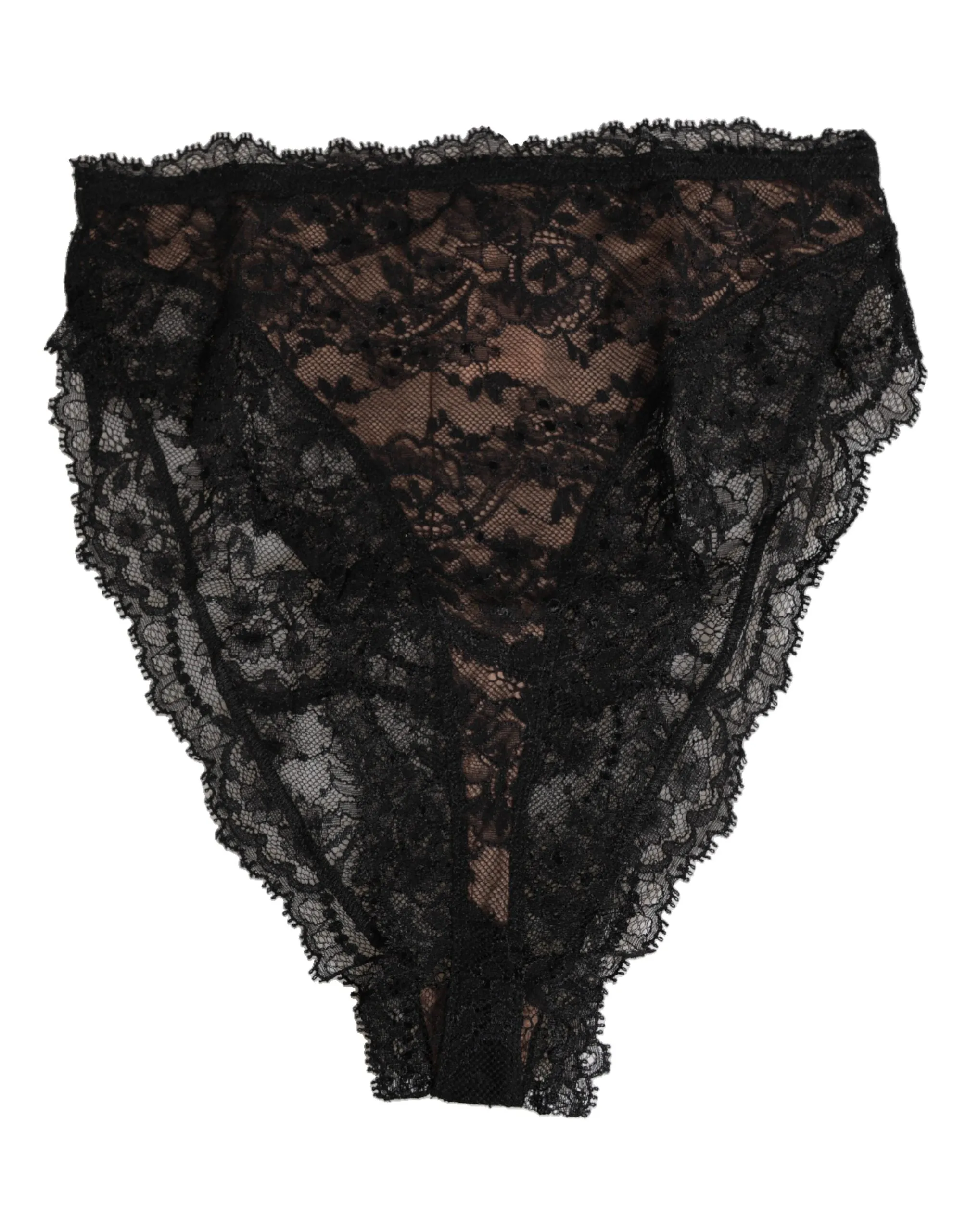 Dolce & Gabbana Black Floral Lace Mesh High Brief Panty Underwear sold by Siebentaschen product image thumbnail 2