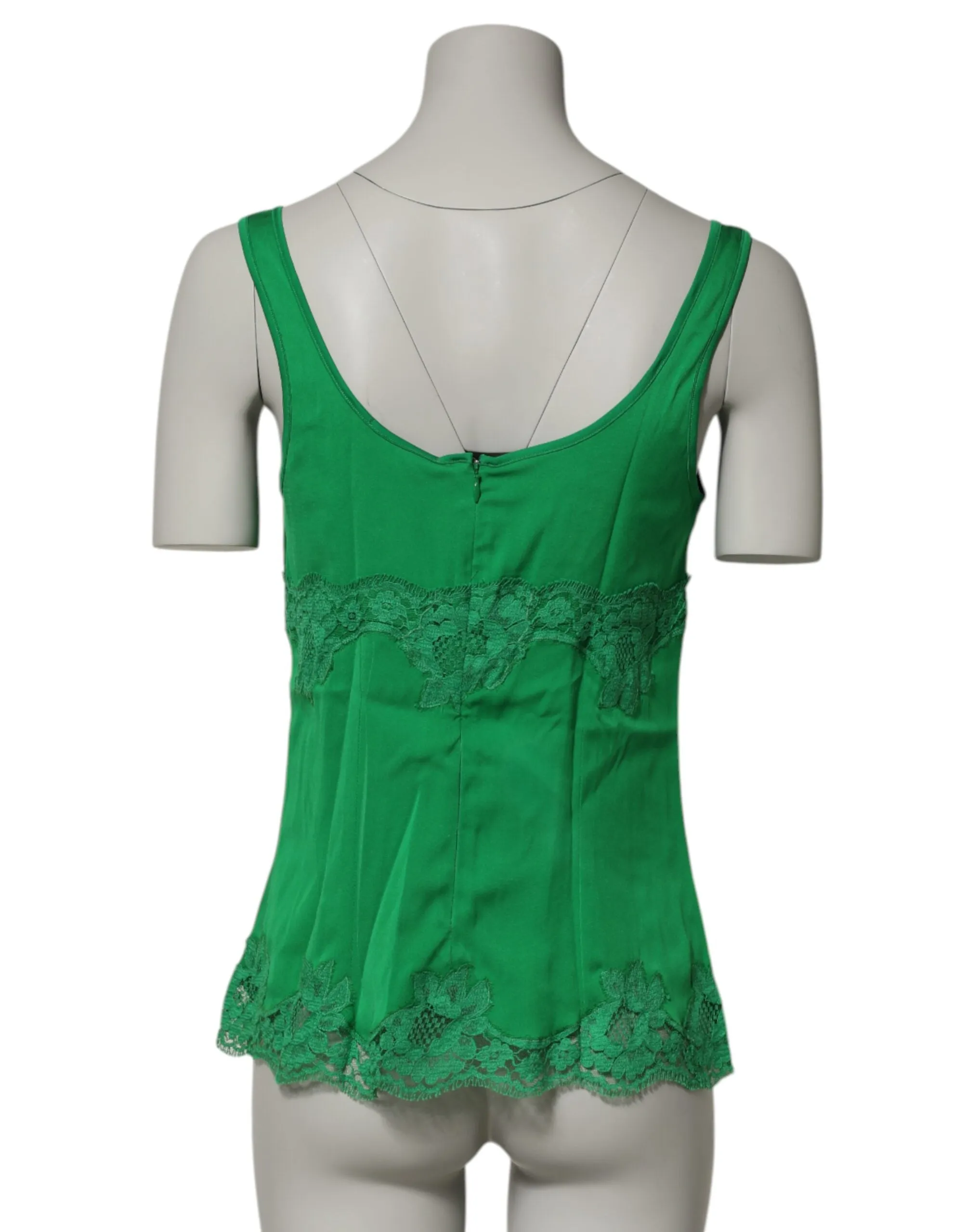 Dolce & Gabbana Green Floral Lace Tank Lingerie Top Underwear sold by Siebentaschen product image thumbnail 4