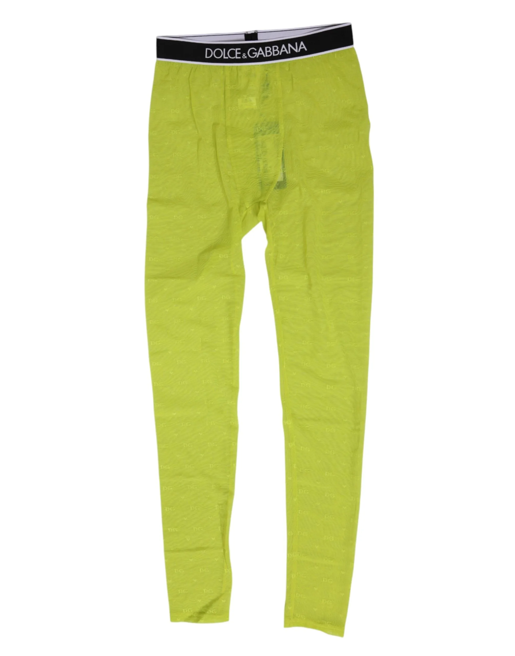 Dolce & Gabbana Neon Green Nylon Logo Lace Leggings Pants Underwear sold by Siebentaschen product image thumbnail 2