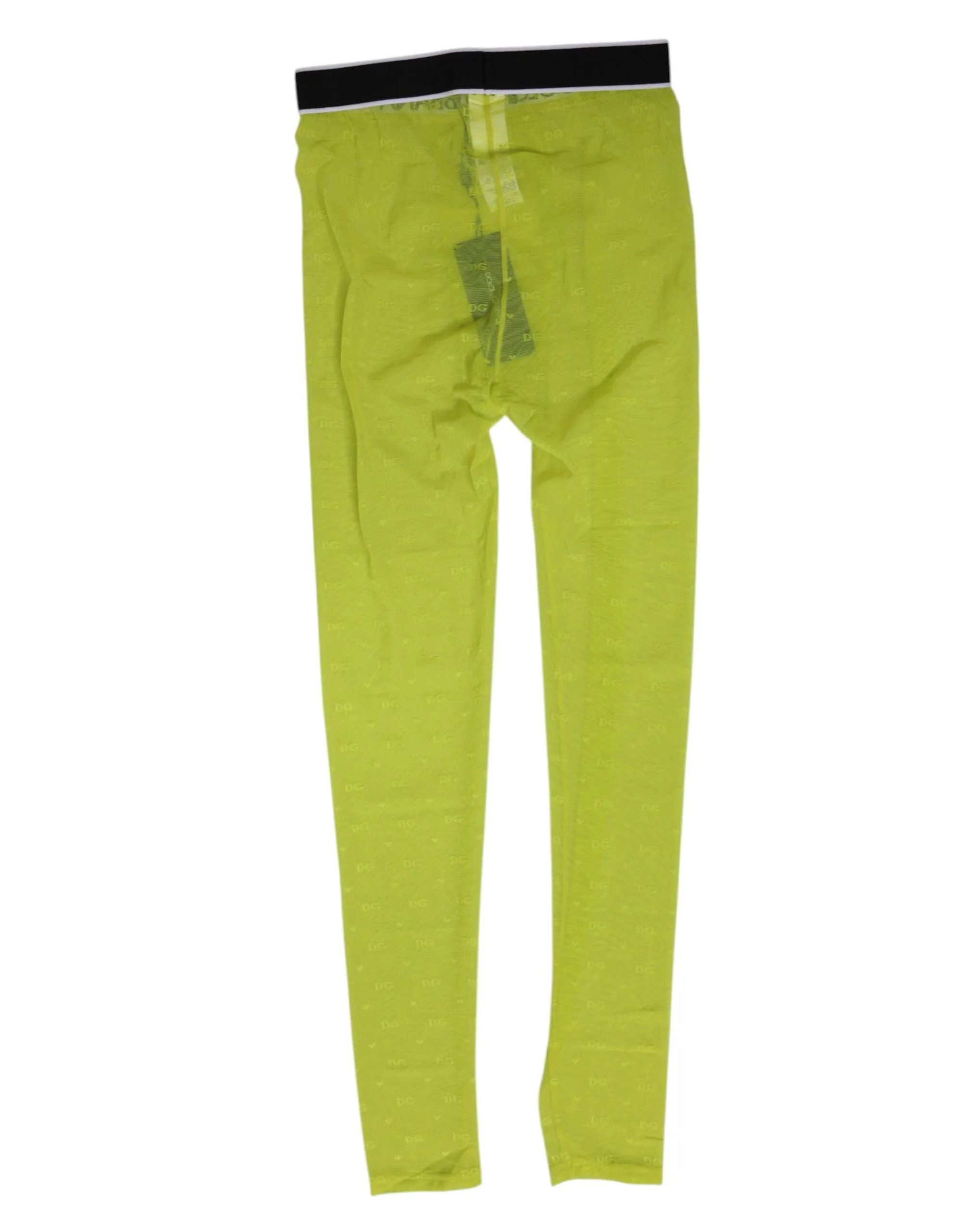 Dolce & Gabbana Neon Green Nylon Logo Lace Leggings Pants Underwear sold by Siebentaschen product image thumbnail 3