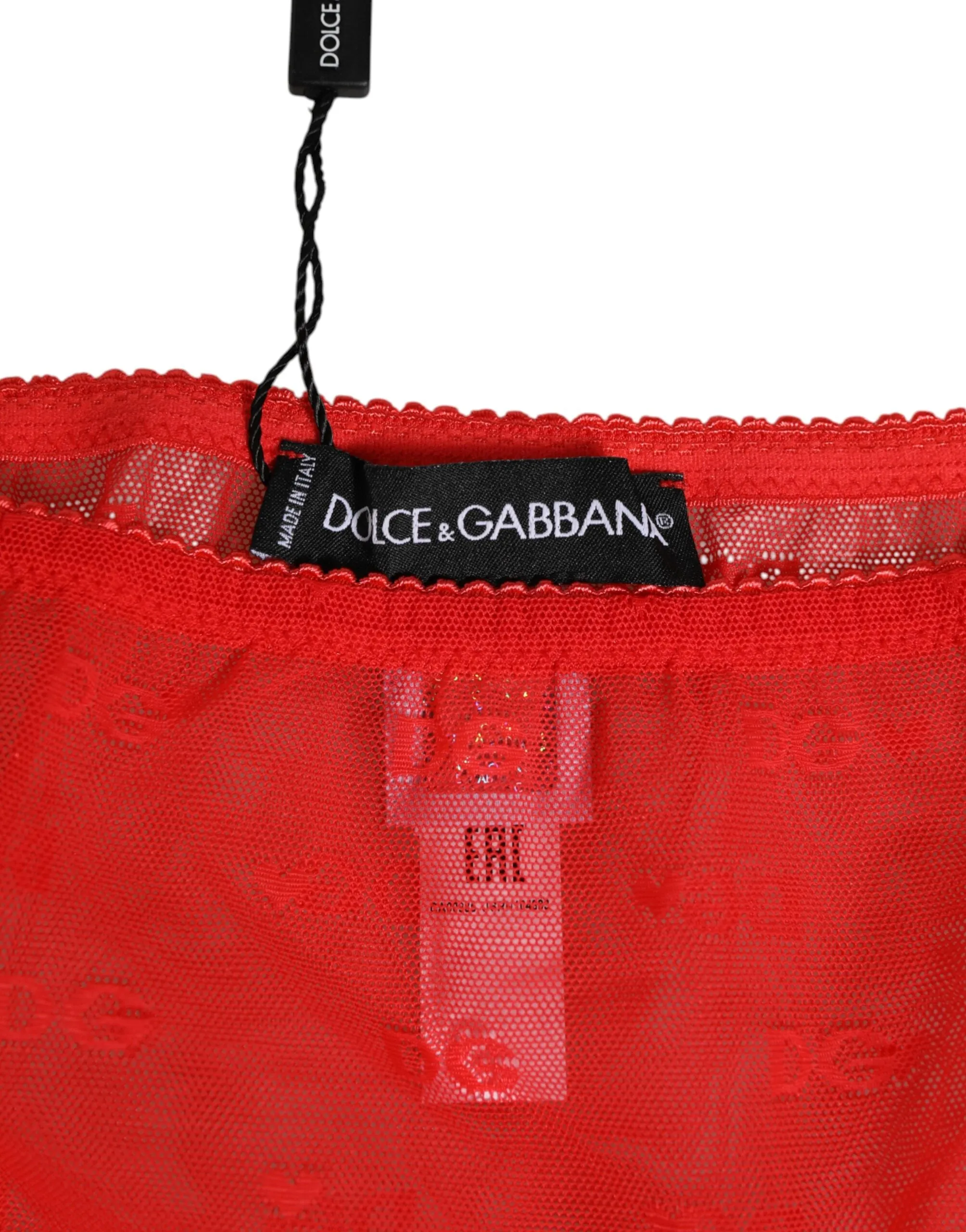 Dolce & Gabbana Red Nylon Sheer Mesh Lace Brief Panty Underwear sold by Siebentaschen product image thumbnail 4