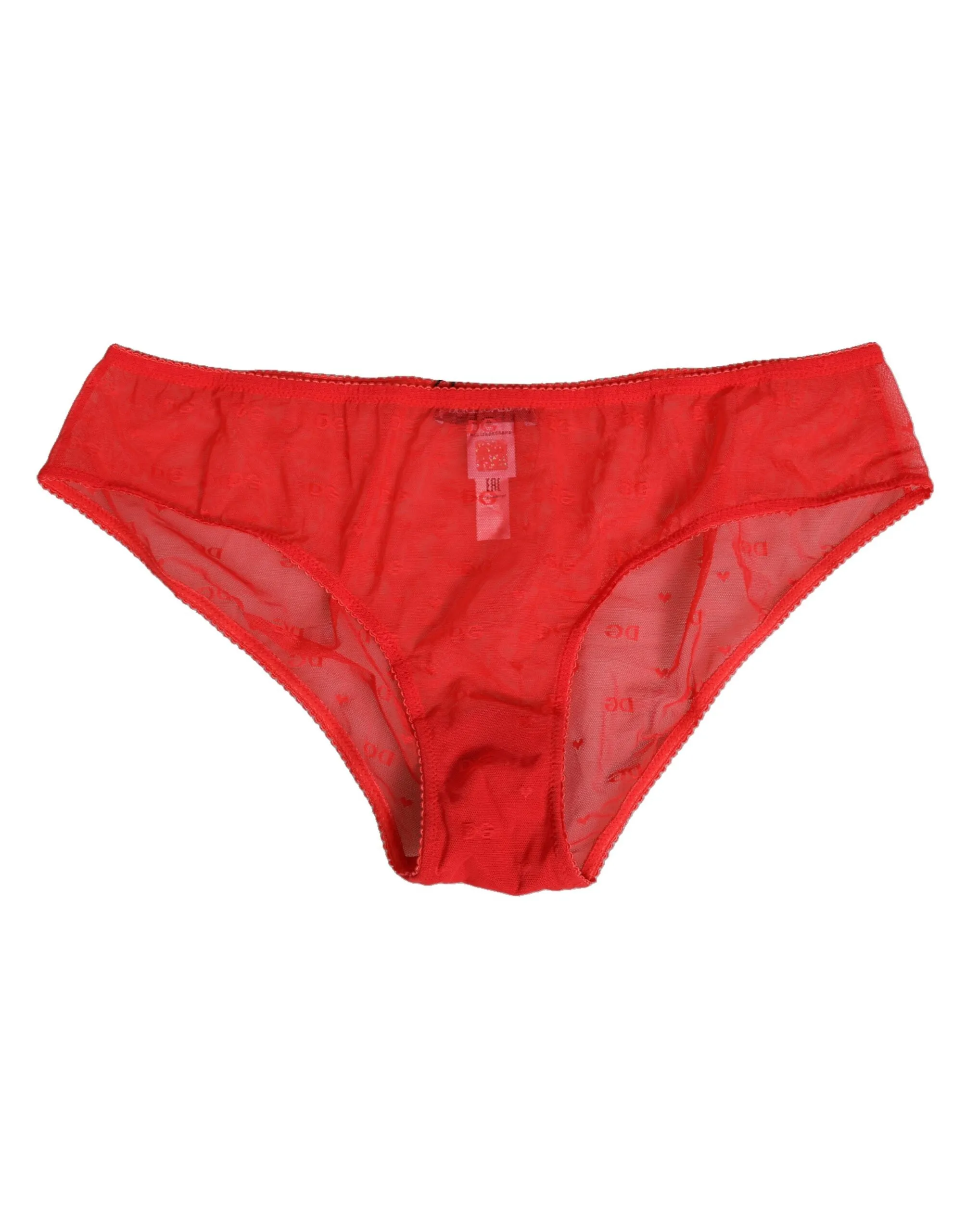 Dolce & Gabbana Red Nylon Sheer Mesh Lace Brief Panty Underwear sold by Siebentaschen product image thumbnail 2