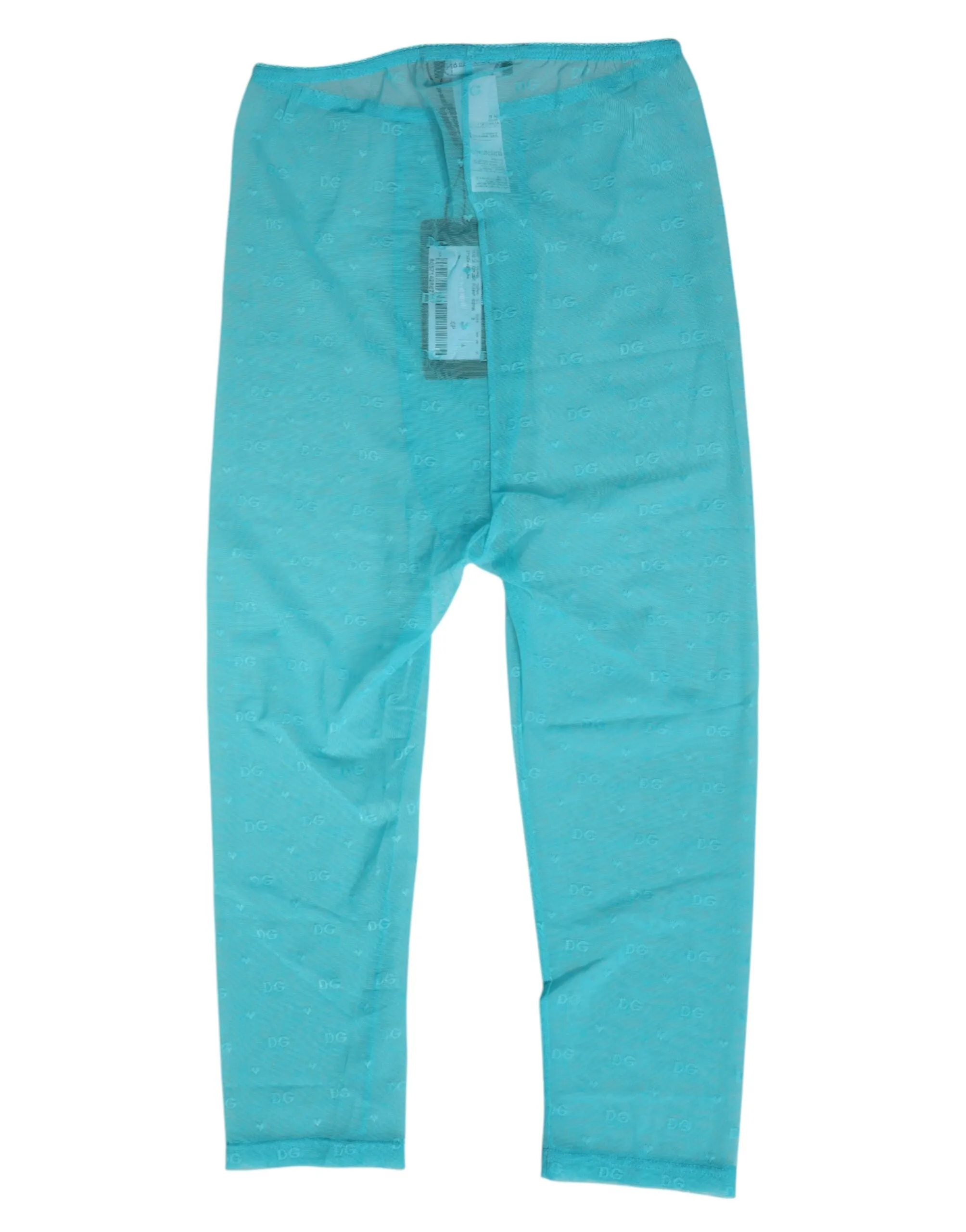 Dolce & Gabbana Light Blue Logo Lace Tight Midi Trouser Underwear sold by Siebentaschen product image thumbnail 3