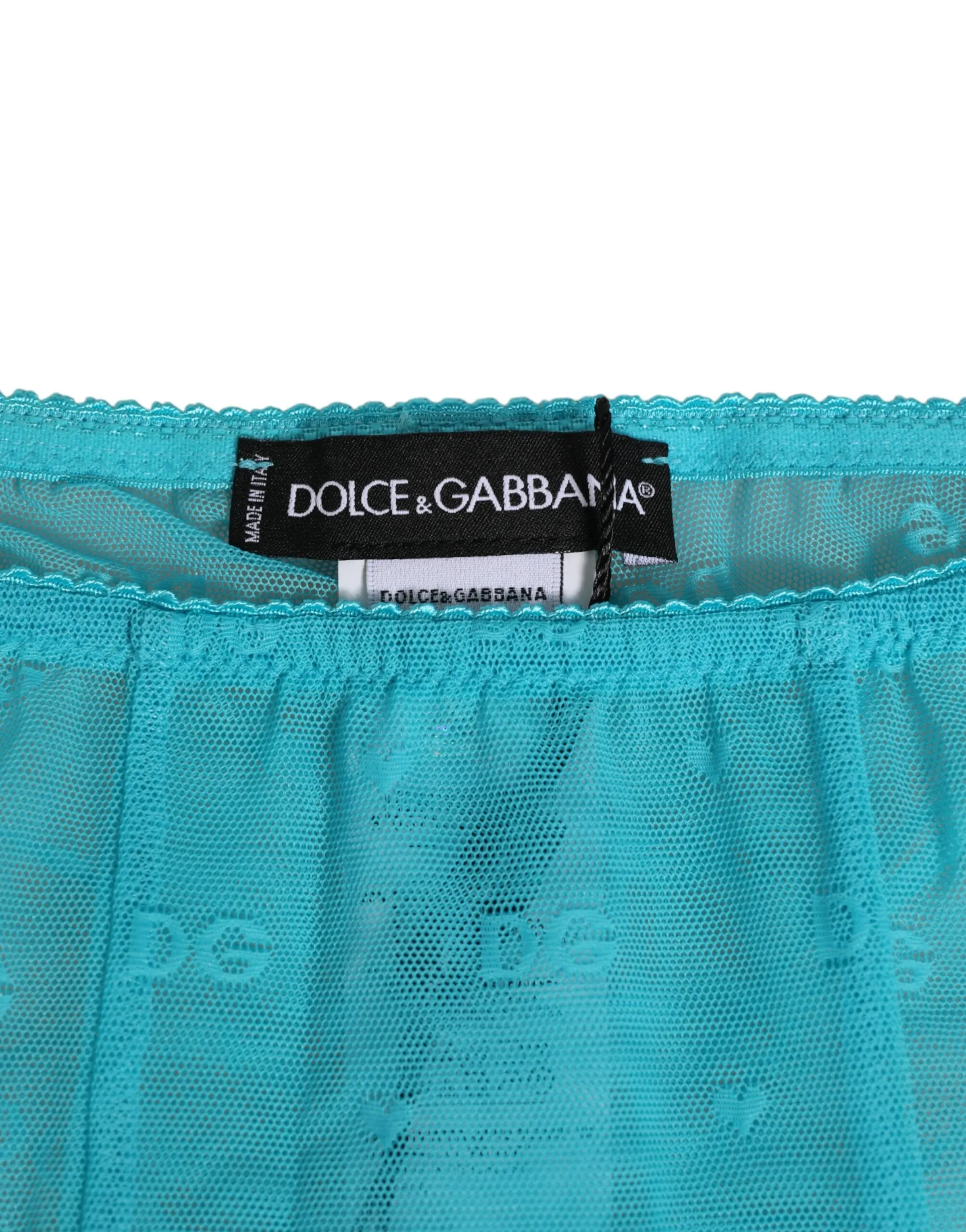 Dolce & Gabbana Light Blue Logo Lace Tight Midi Trouser Underwear sold by Siebentaschen product image thumbnail 4
