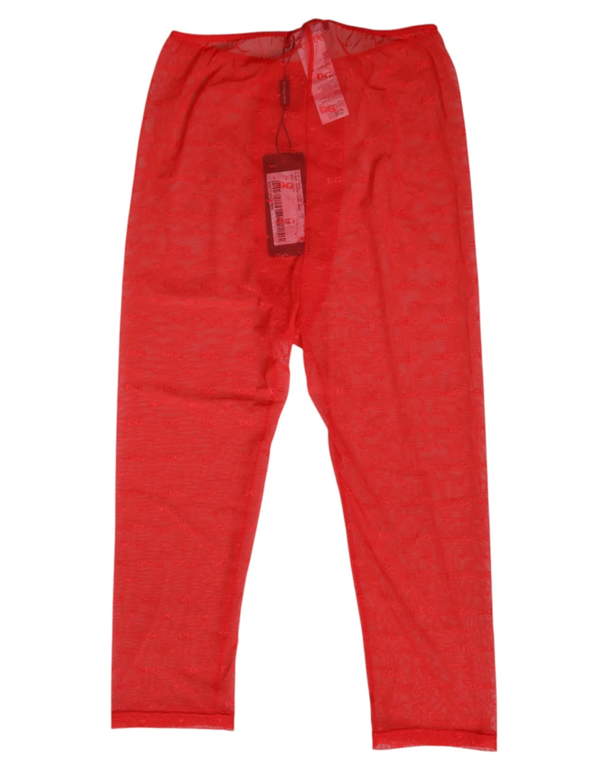 Dolce & Gabbana Red Logo Lace Tight Midi Trousers Underwear sold by Siebentaschen product image thumbnail 3