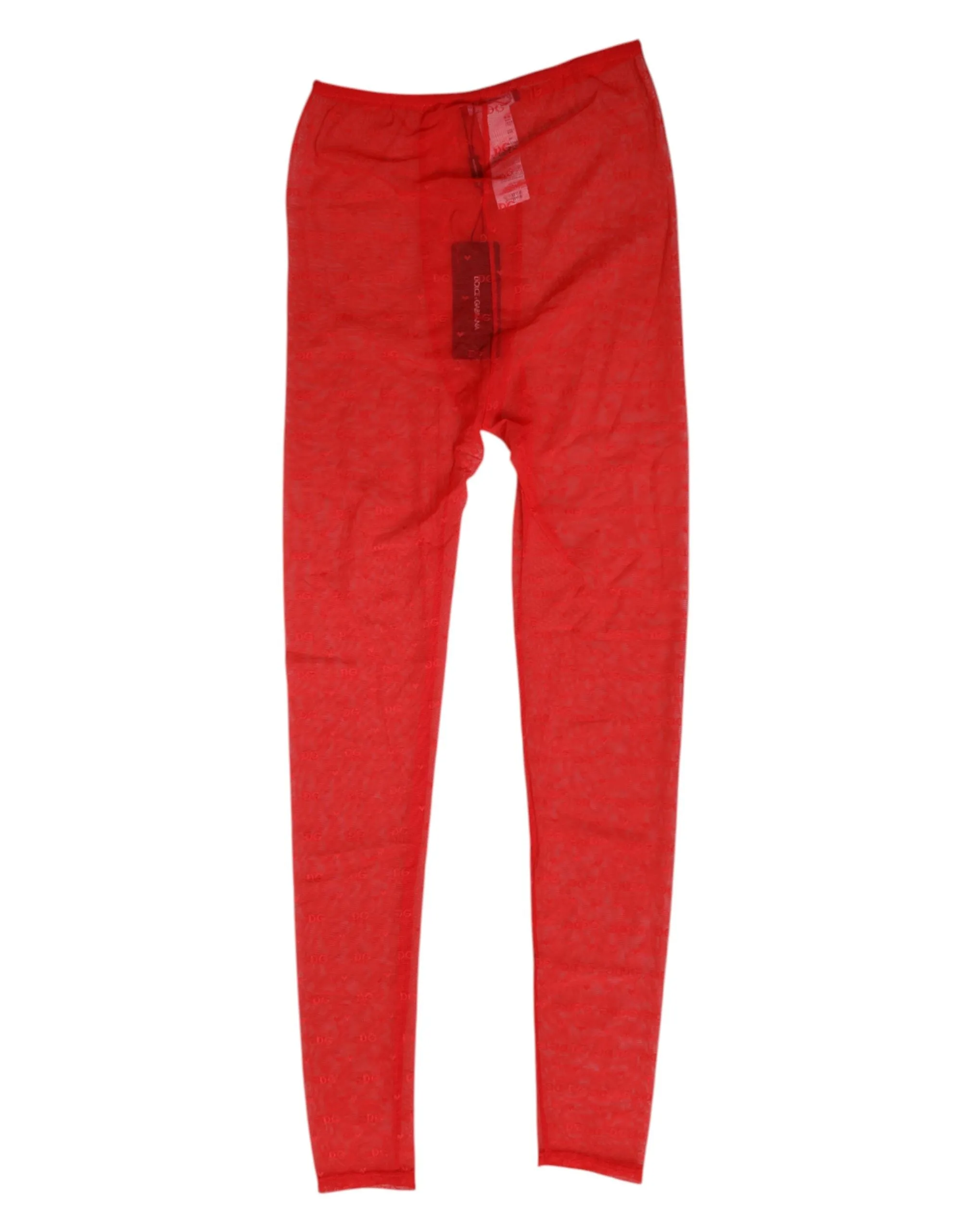 Dolce & Gabbana Red Nylon Logo Lace Leggings Pants Underwear sold by Siebentaschen product image thumbnail 3
