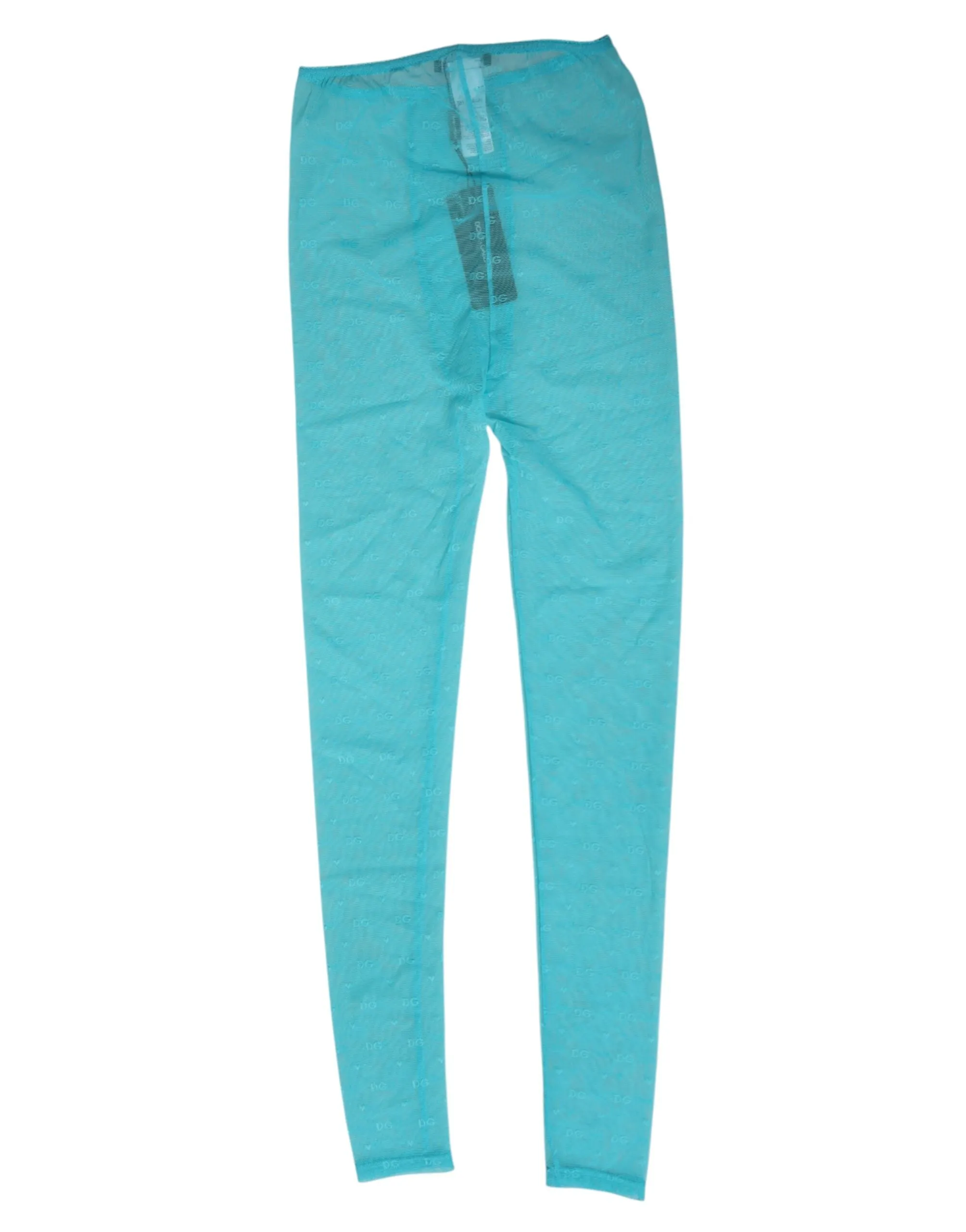 Dolce & Gabbana Light Blue Nylon Logo Lace Leggings Pants Underwear sold by Siebentaschen product image thumbnail 4