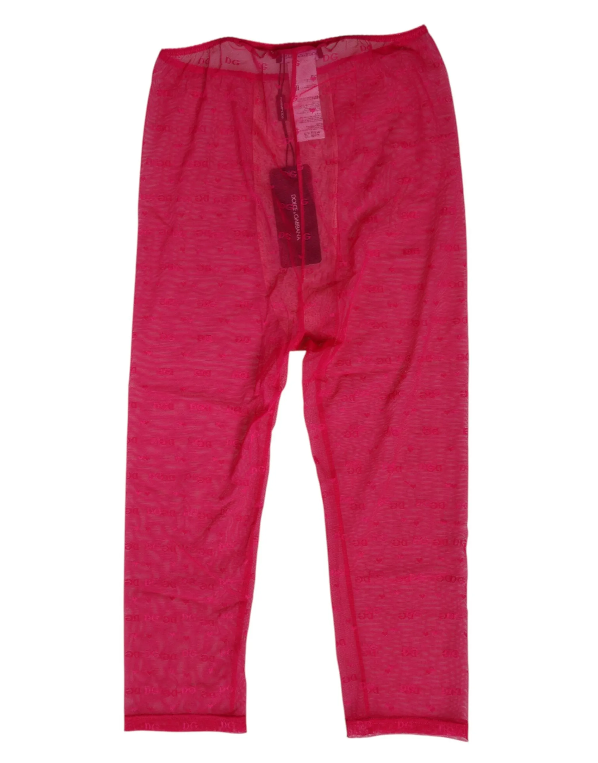 Dolce & Gabbana Fuchsia Logo Lace Tight Midi Trousers Underwear sold by Siebentaschen product image thumbnail 2