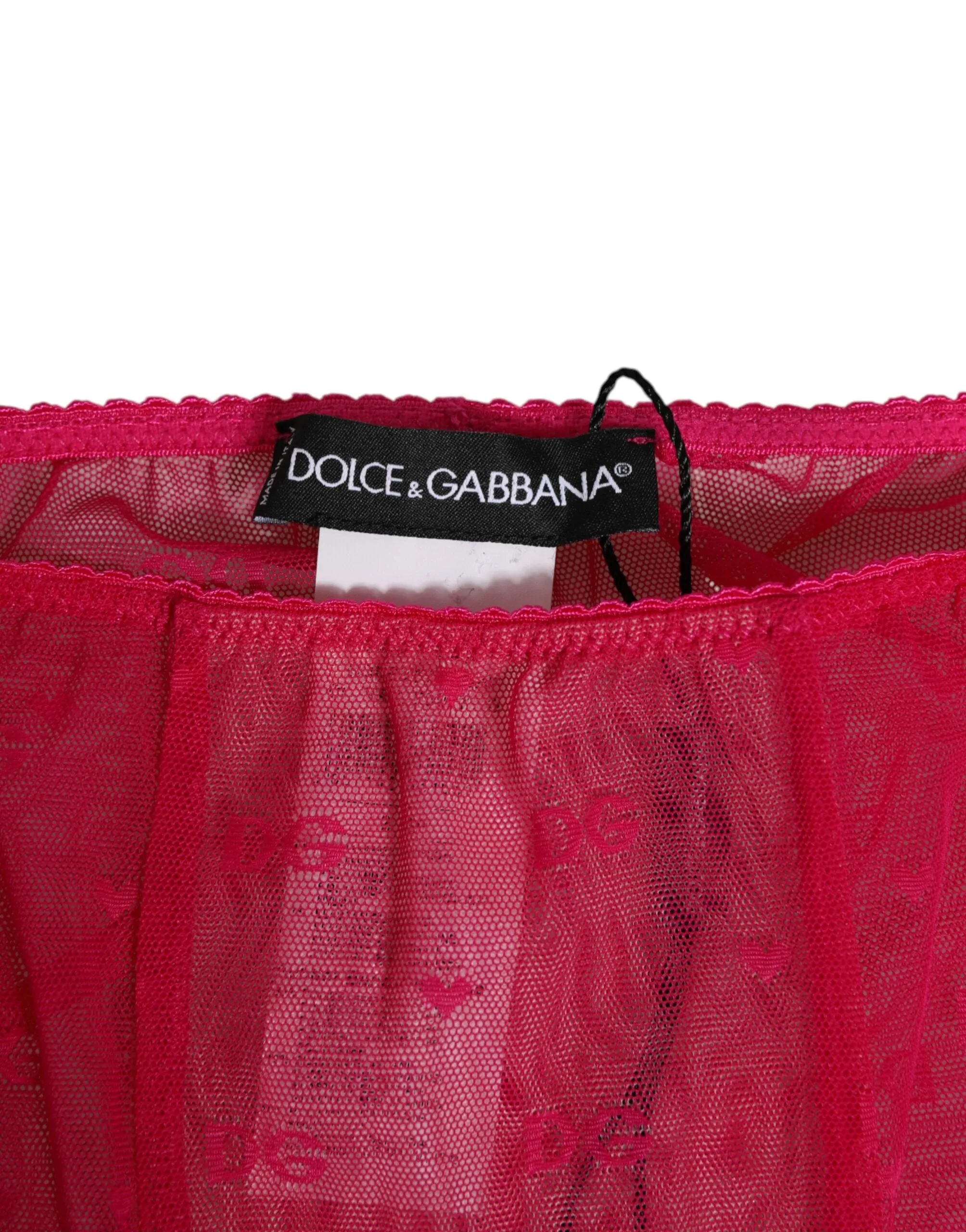 Dolce & Gabbana Fuchsia Logo Lace Tight Midi Trousers Underwear sold by Siebentaschen product image thumbnail 3