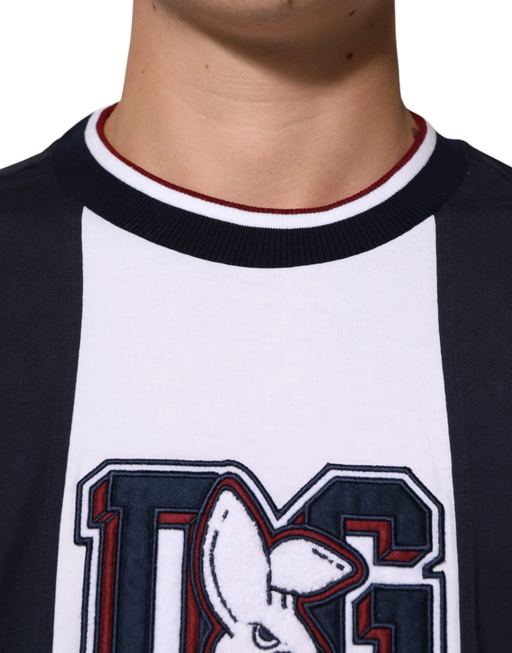 Dolce & Gabbana Multicolor Striped Cotton Men Crew Neck T-shirt sold by Siebentaschen product image thumbnail 5