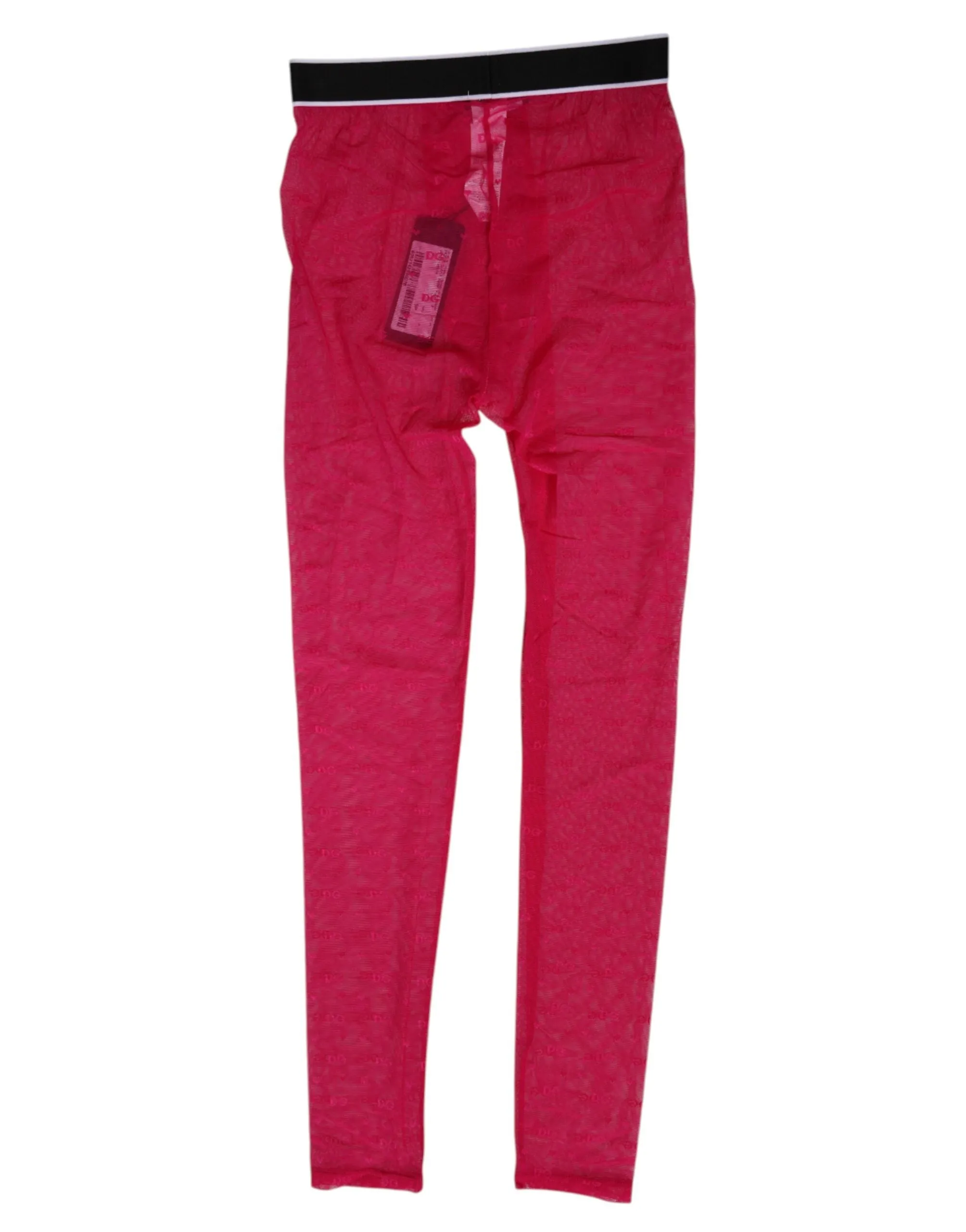 Dolce & Gabbana Fuchsia Nylon Logo Lace Leggings Pants Underwear sold by Siebentaschen product image thumbnail 3