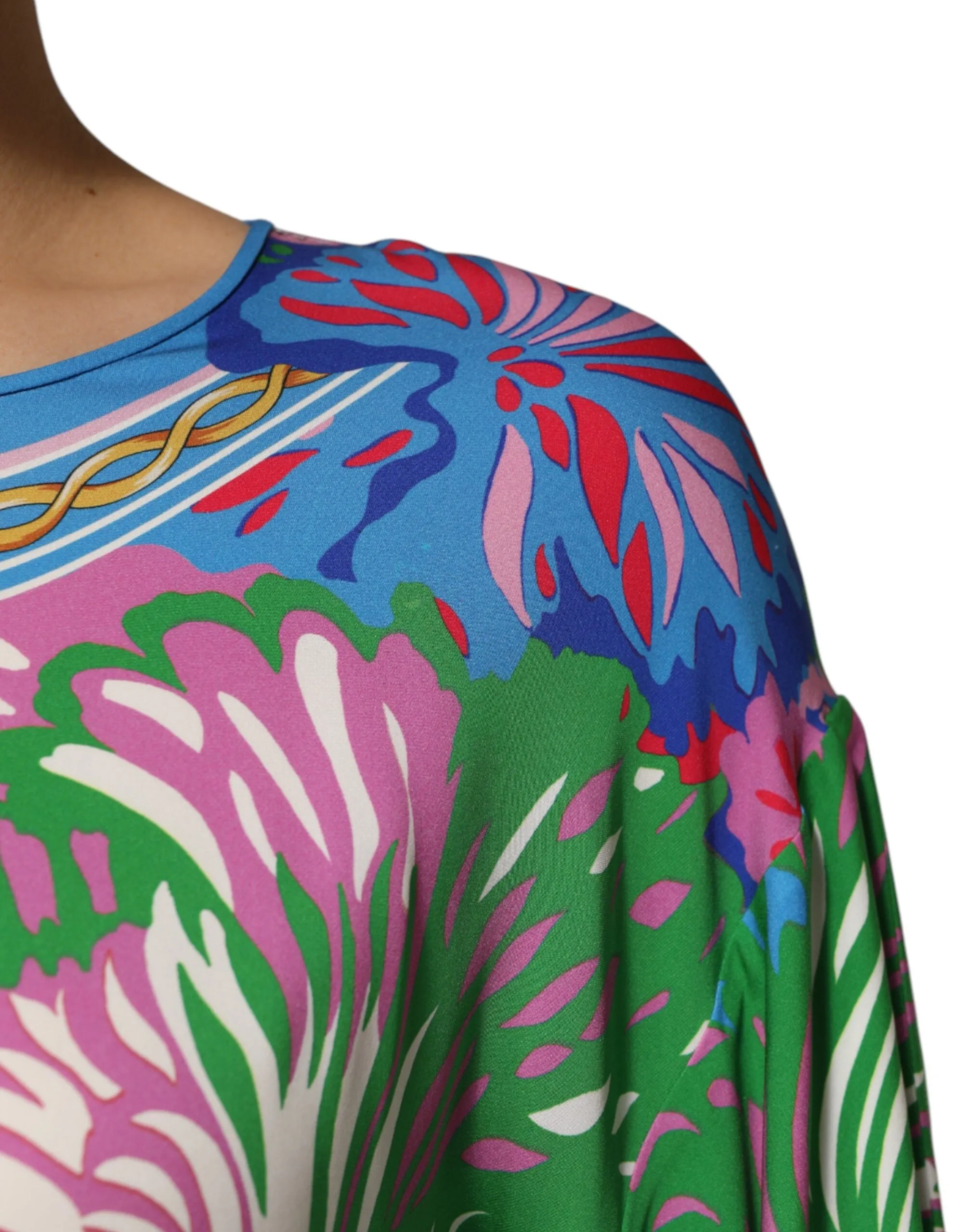 Dolce & Gabbana Multicolor Floral Printed Tunic Blouse Top sold by Siebentaschen product image thumbnail 5