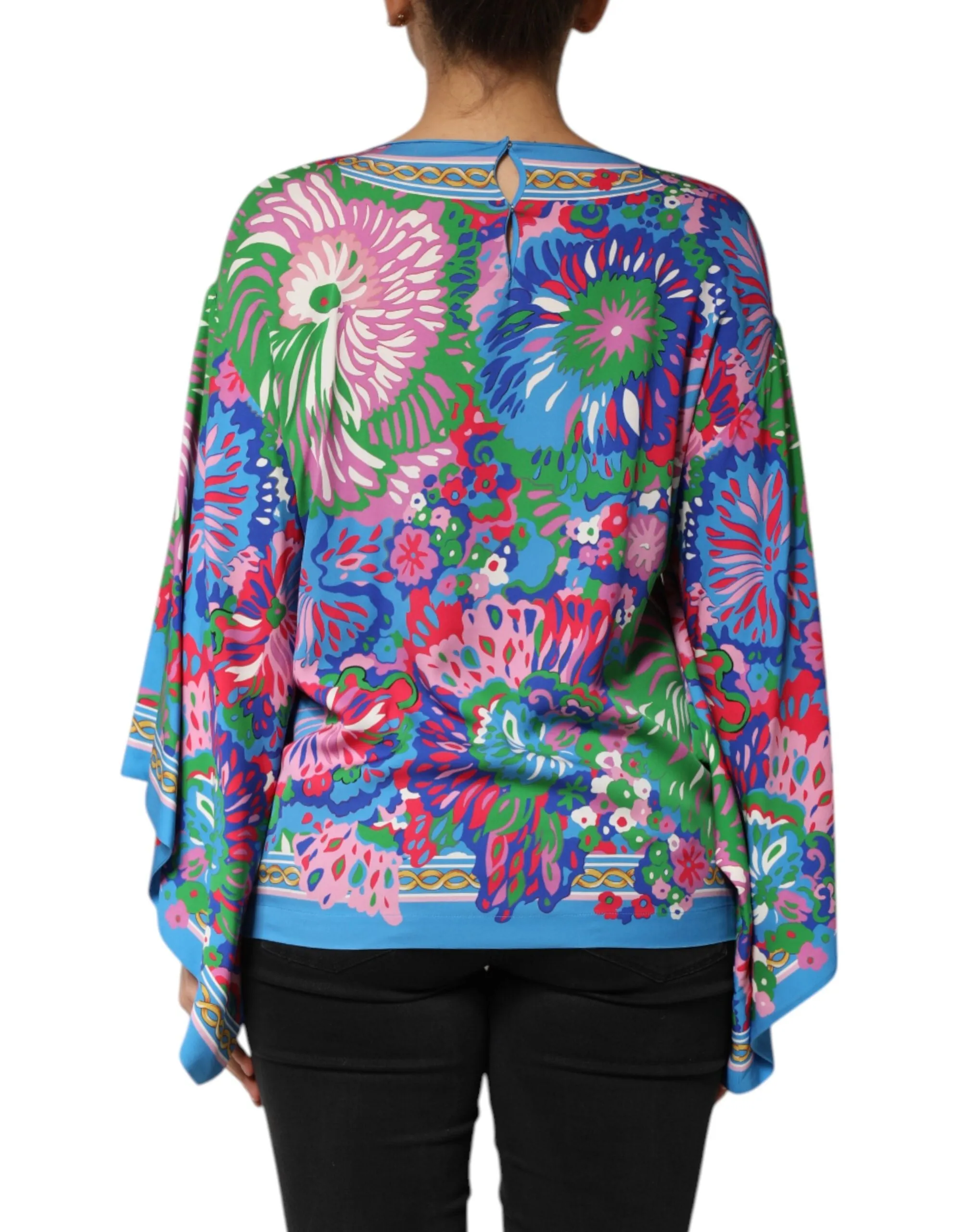 Dolce & Gabbana Multicolor Floral Printed Tunic Blouse Top sold by Siebentaschen product image thumbnail 4
