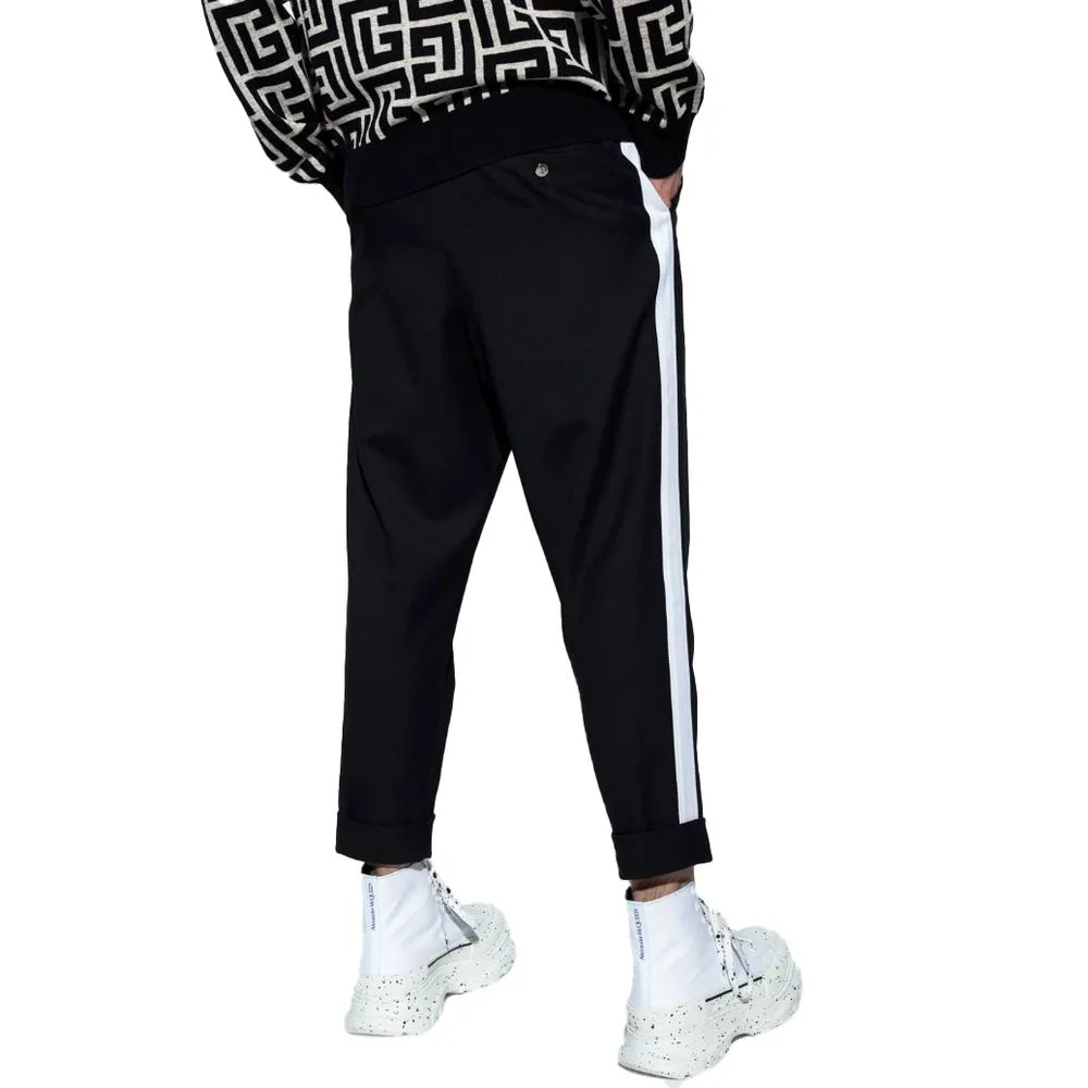 Balmain Black Cotton Men Trousers sold by Siebentaschen product image thumbnail 2