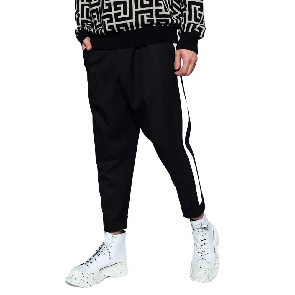 Balmain Black Cotton Men Trousers sold by Siebentaschen product image thumbnail 3