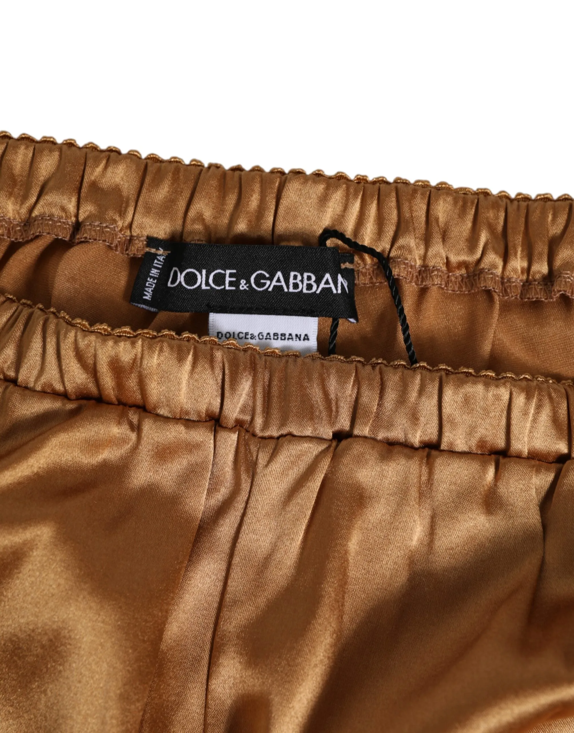 Dolce & Gabbana Brown Silk Satin Floral Lace Shorts Underwear sold by Siebentaschen product image thumbnail 4