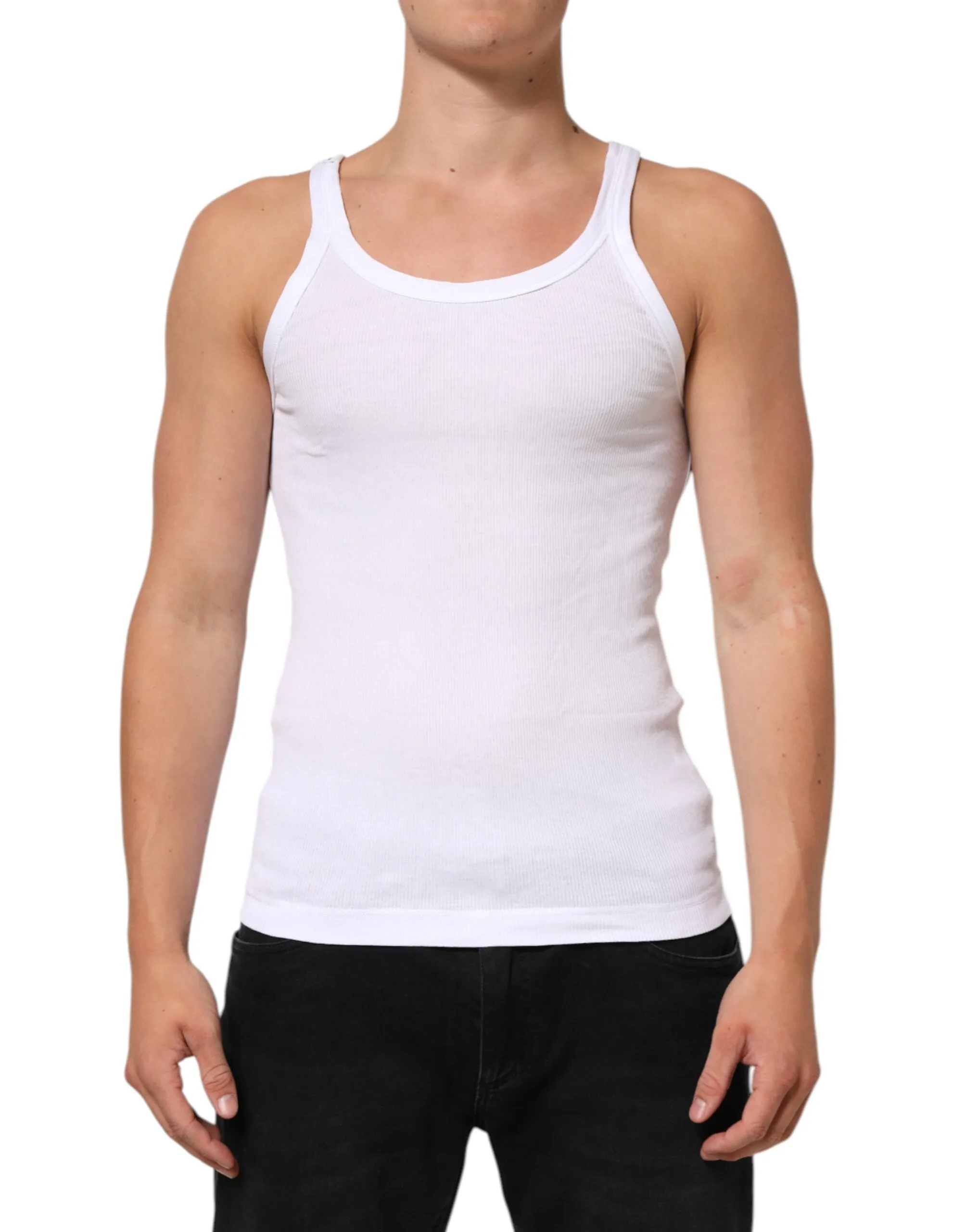 Dolce & Gabbana White Sleeveless Round Neck Tank Top T-shirt sold by Siebentaschen