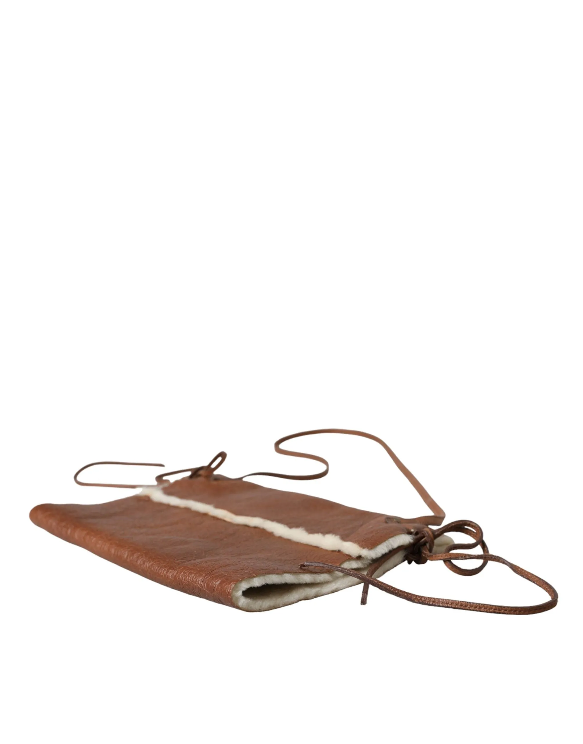 Miu Miu Brown Leather Fur Inner Lining Neck Strap WinterFleece Handwarmer sold by Siebentaschen product image thumbnail 5