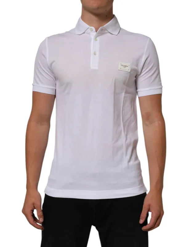 Dolce & Gabbana White Collared Short Sleeves Polo Men T-shirt sold by Siebentaschen