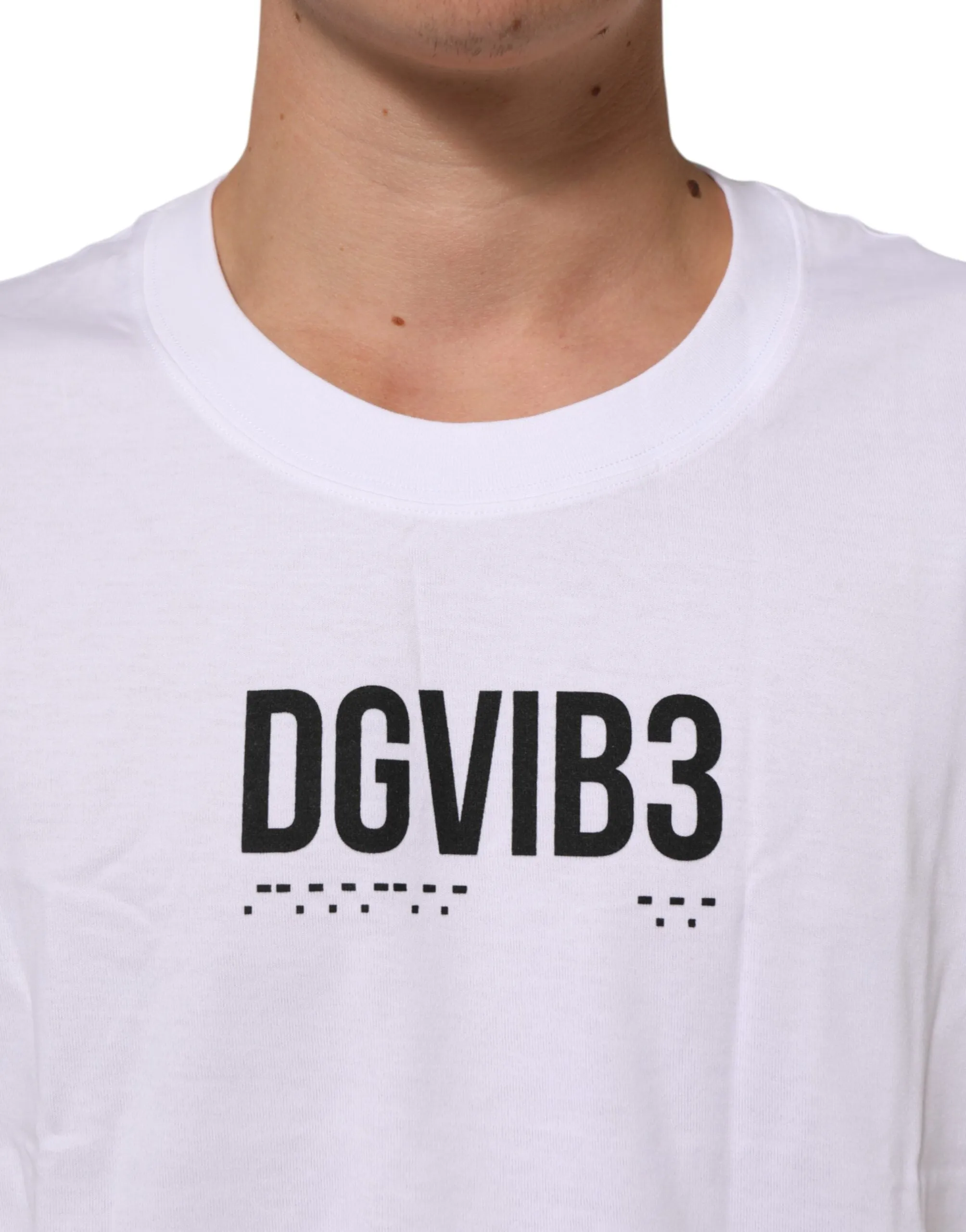 Dolce & Gabbana White Cotton Sleeveless Printed Tank T-shirt sold by Siebentaschen product image thumbnail 5