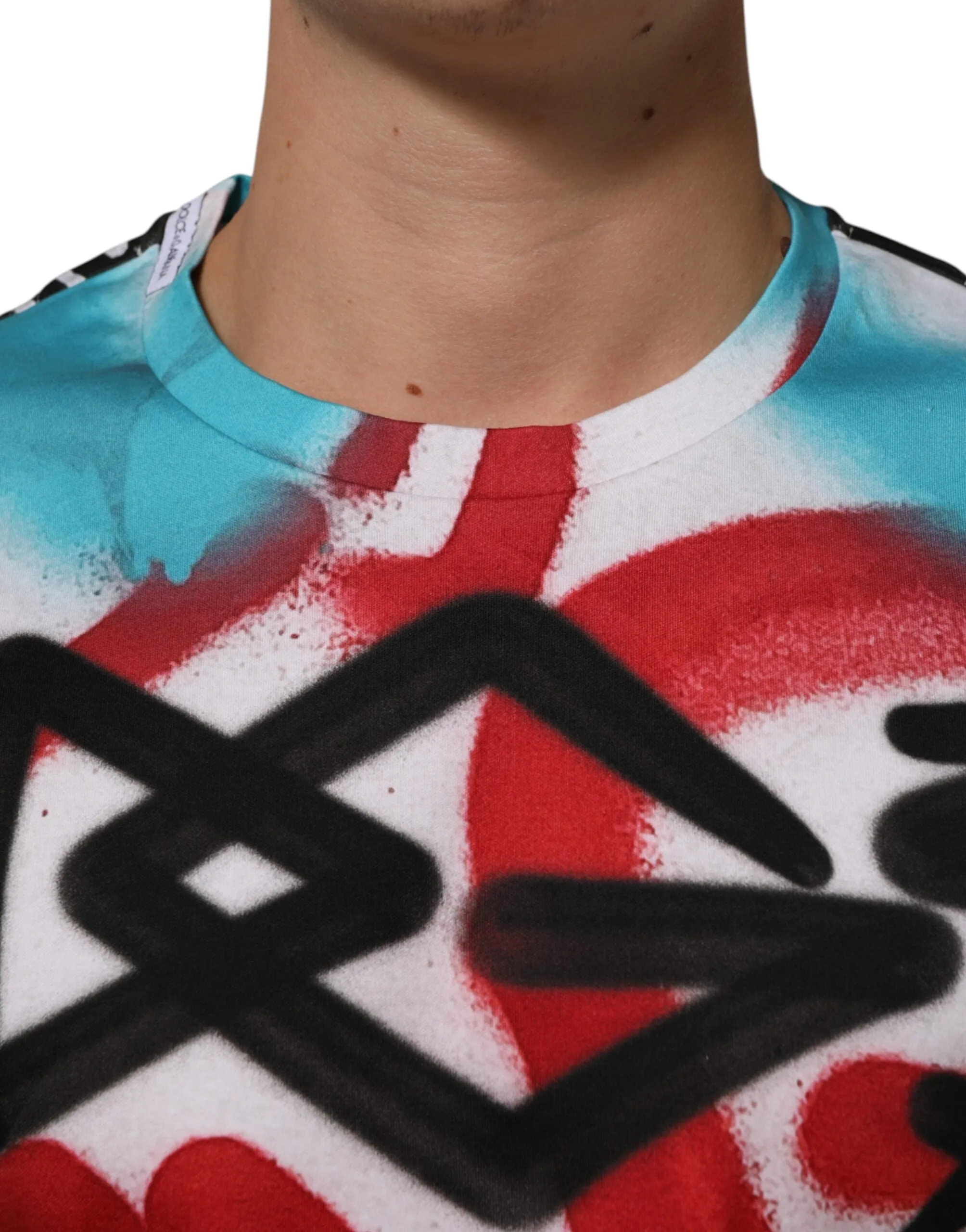 Dolce & Gabbana White Graffiti Crew Neck Short Sleeves T-shirt sold by Siebentaschen product image thumbnail 5