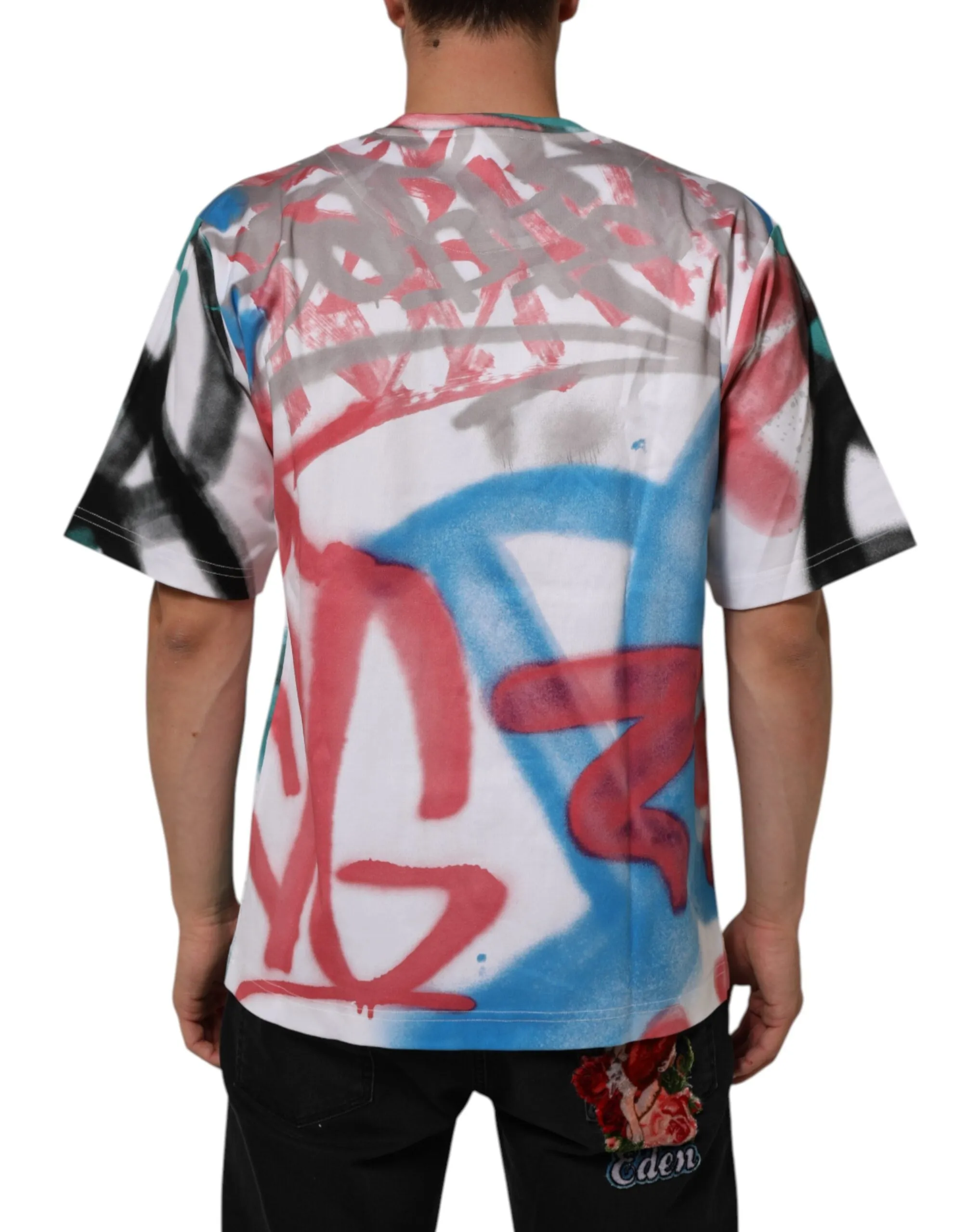 Dolce & Gabbana White Graffiti Crew Neck Short Sleeves T-shirt sold by Siebentaschen product image thumbnail 4