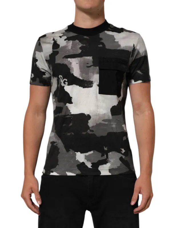 Dolce & Gabbana Multicolor Camouflage Men Short Sleeves T-shirt sold by Siebentaschen