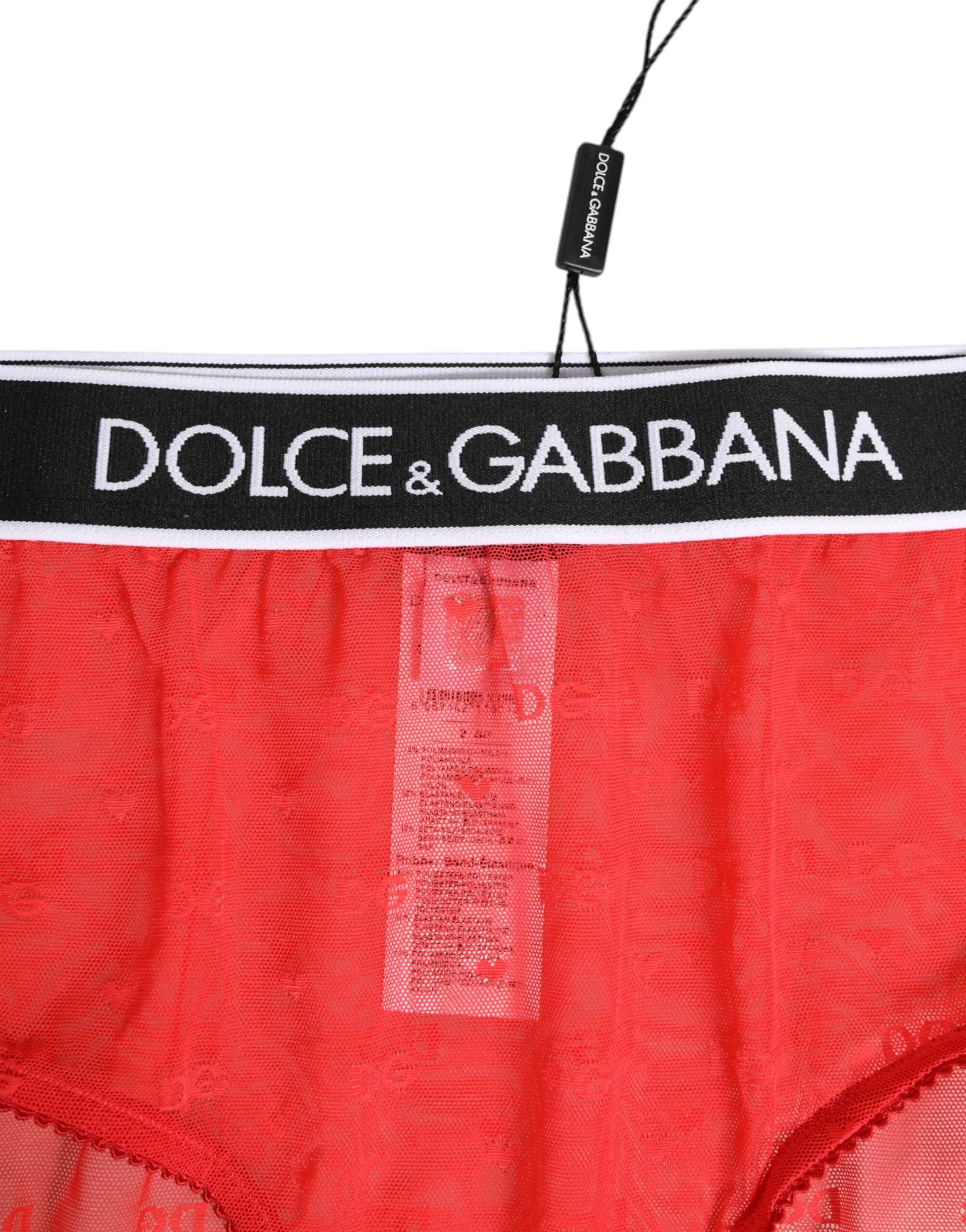 Dolce & Gabbana Red Nylon Logo Waistband Brief Panty Underwear sold by Siebentaschen product image thumbnail 3