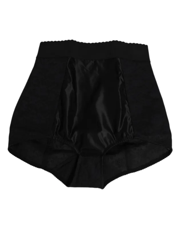 Dolce & Gabbana Black Nylon High Waist Short Panty Underwear sold by Siebentaschen
