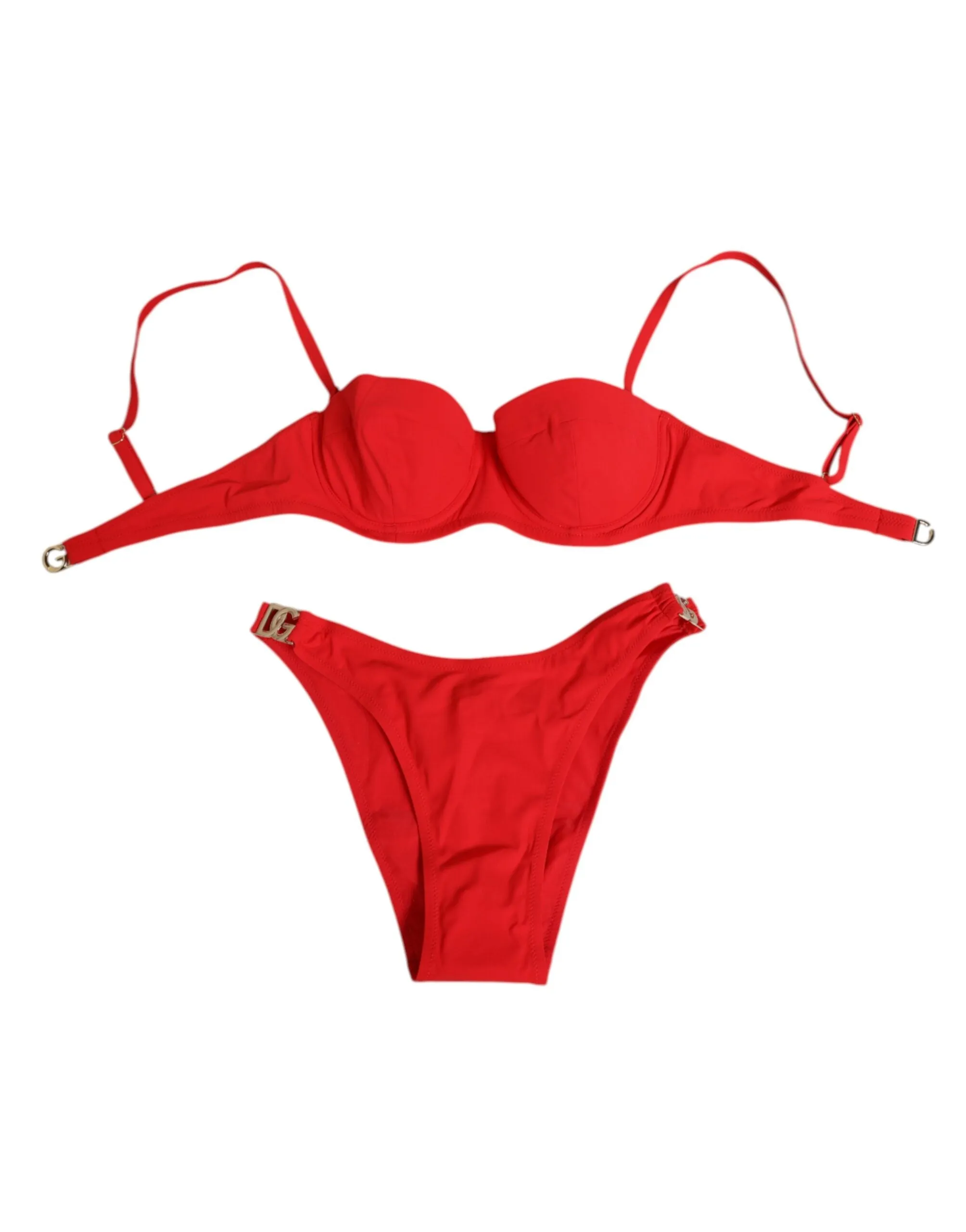 Dolce & Gabbana Red Nylon Swimsuit 2 Piece Top Bottom Swimwear sold by Siebentaschen product image thumbnail 3