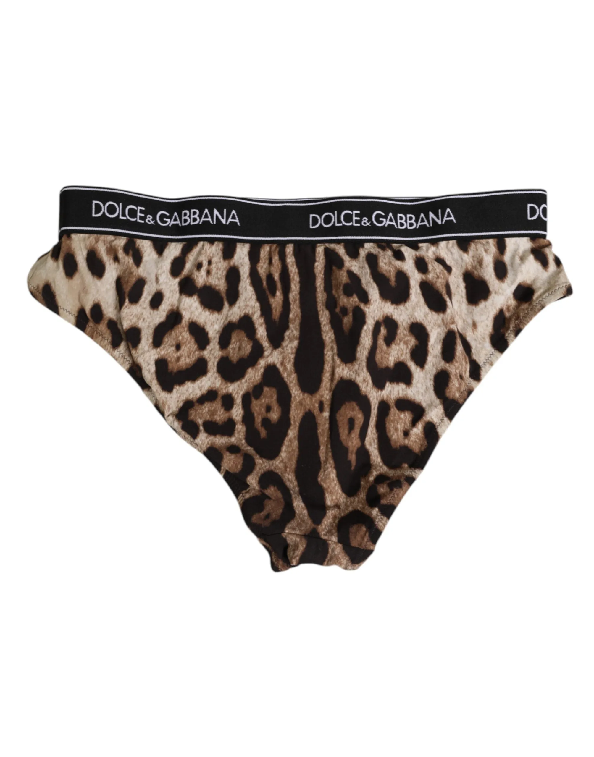 Dolce & Gabbana Brown Leopard Nylon High Waist Panty Underwear sold by Siebentaschen product image thumbnail 4