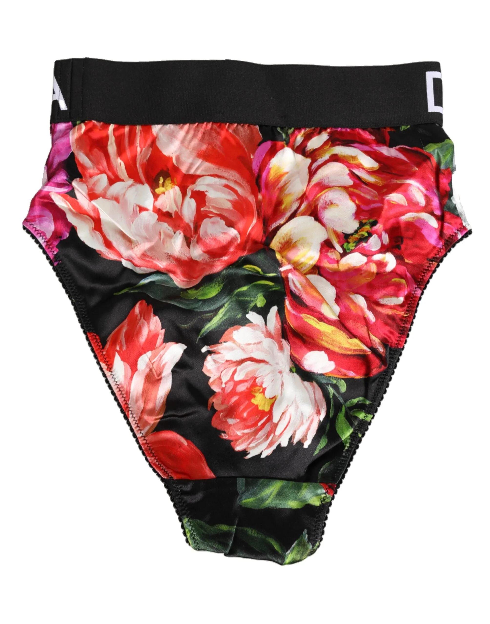 Dolce & Gabbana Black Floral Print High Waist Panty Underwear sold by Siebentaschen product image thumbnail 5
